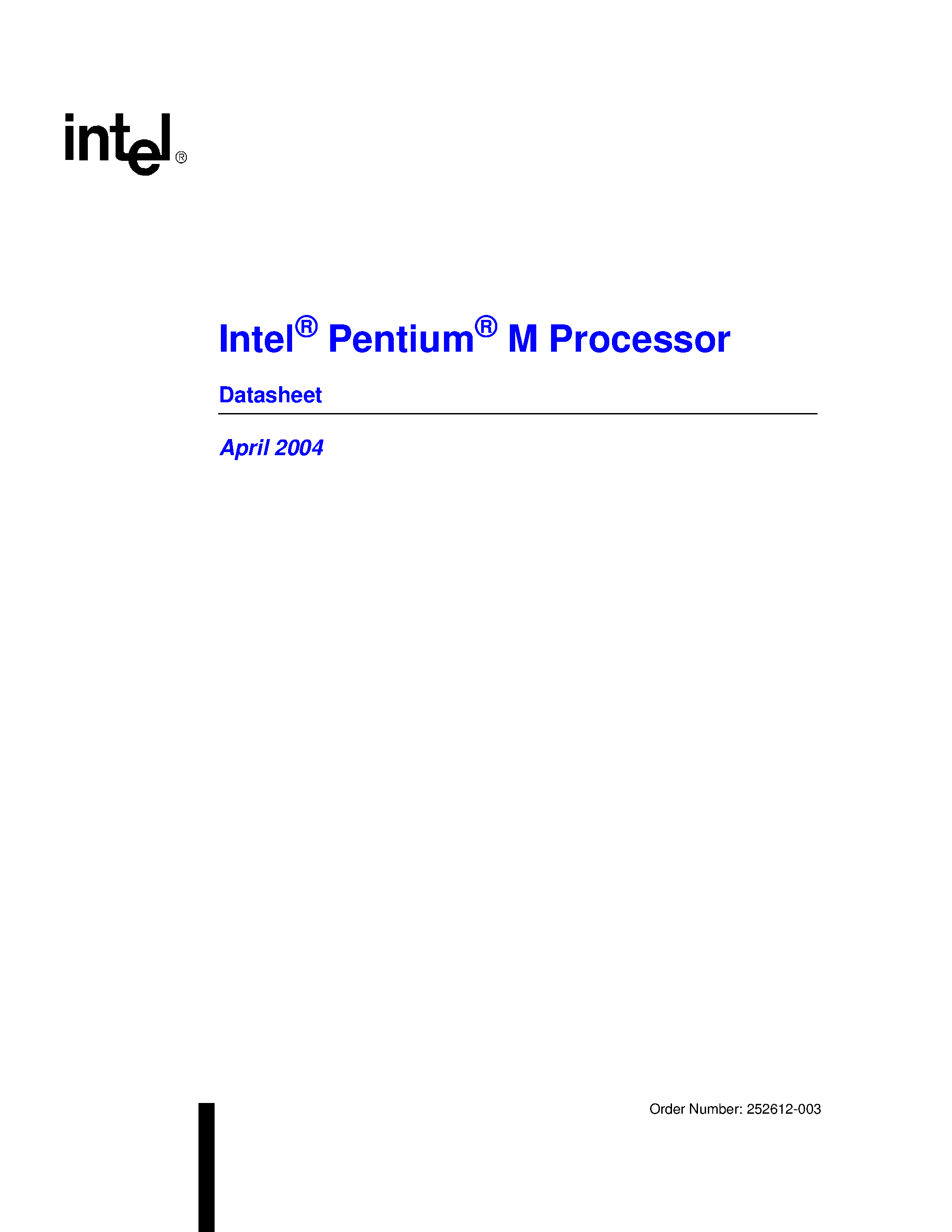 Даташит RJ80535 - Pentium M Processor страница 1