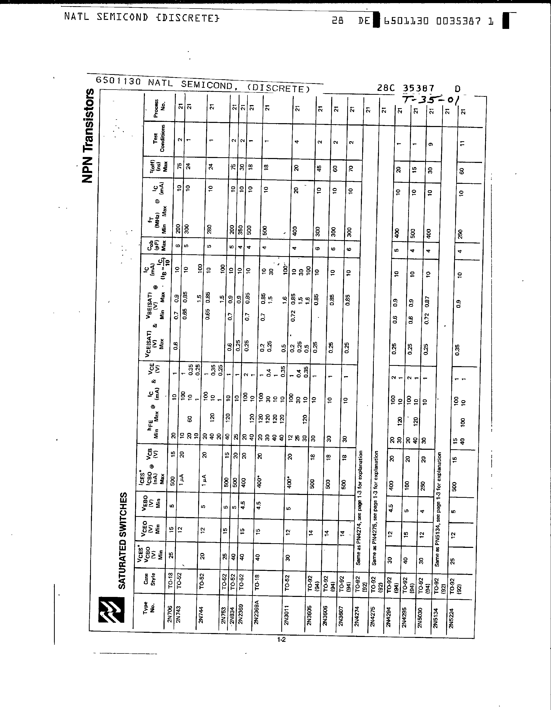 Даташит 40237 - NPN Transistors страница 1