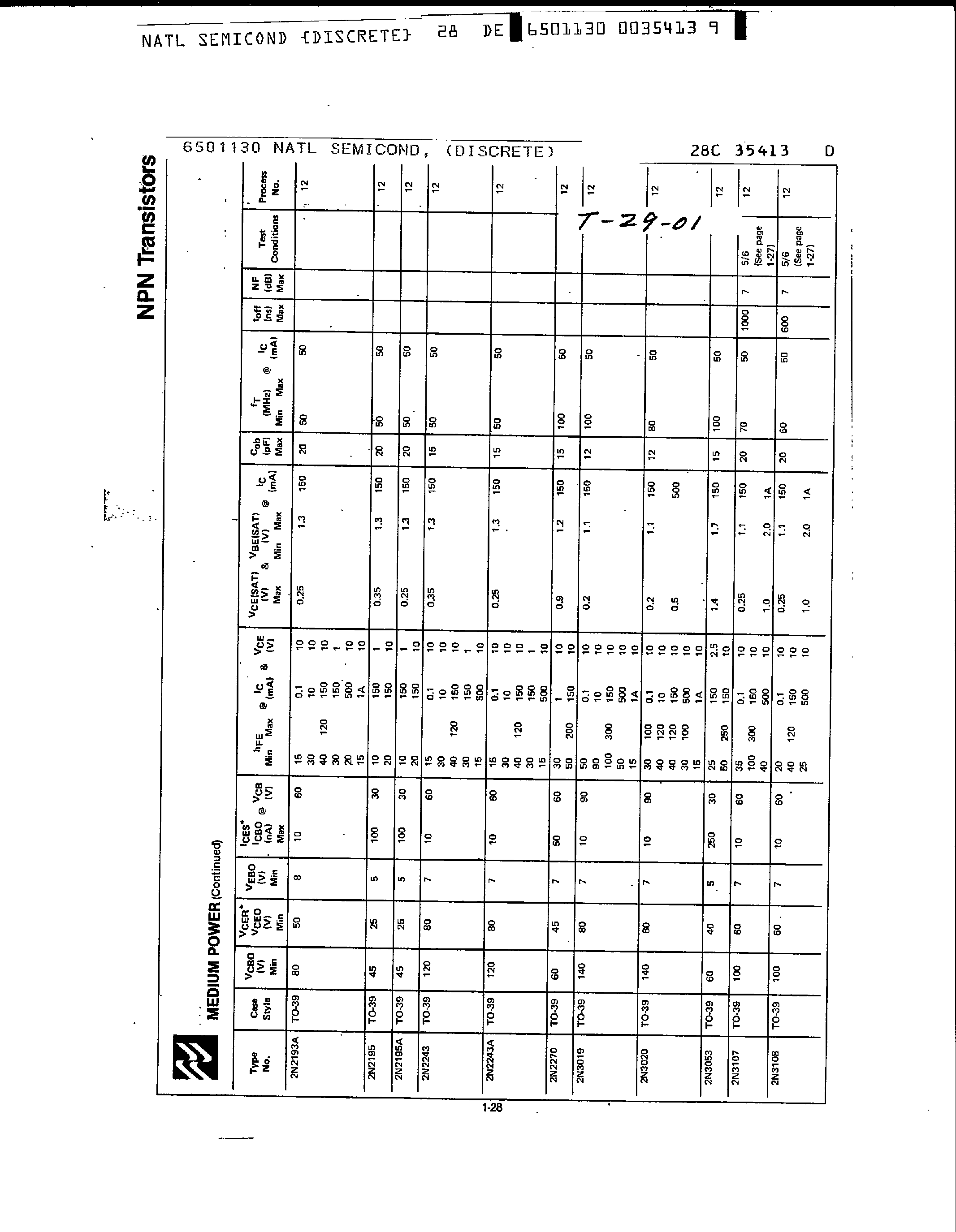 Datasheet 2N3742 page 2 Datasheet 2N3742 - NPN Transistors page 2
