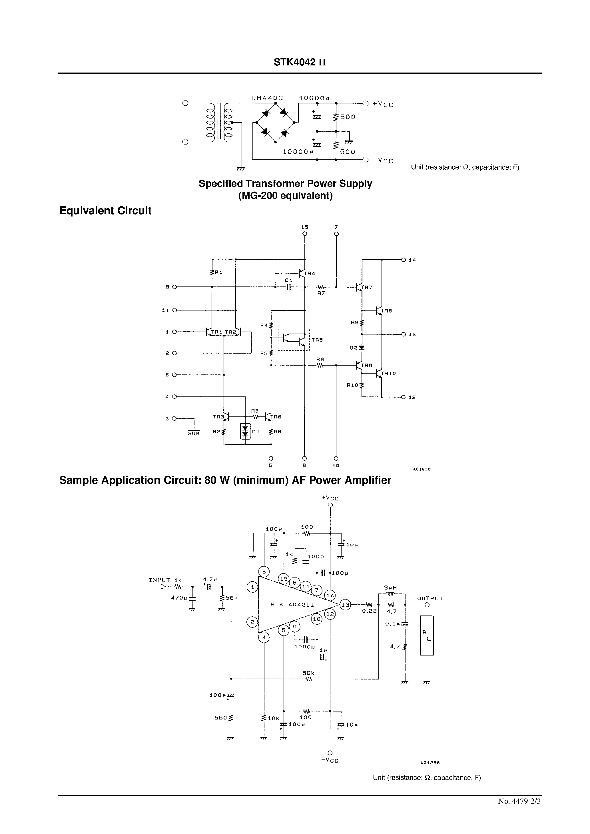 Даташит STK4042II - AF Power Amplifier страница 2