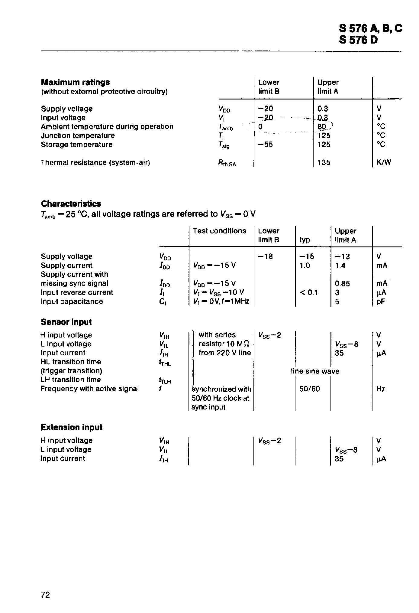 Datasheet S576 - Electronic Dimmer / Electronic Light Switch page 2