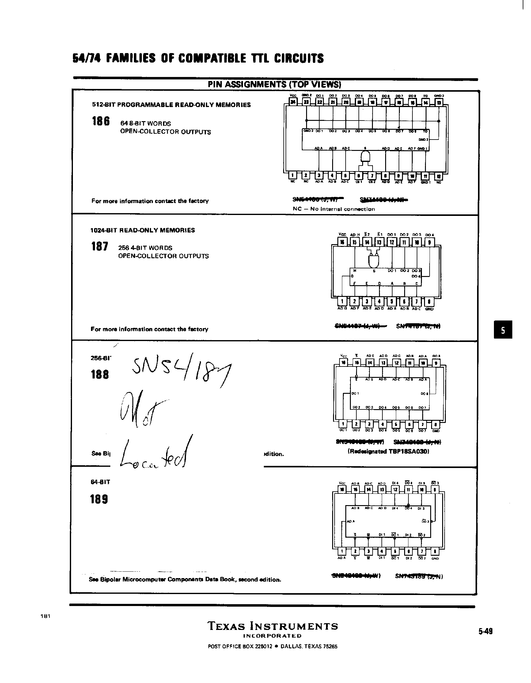 Даташит на микросхему 74188 страница 1 Даташит 74188 - Families of Compatible TTL Circuits страница 1
