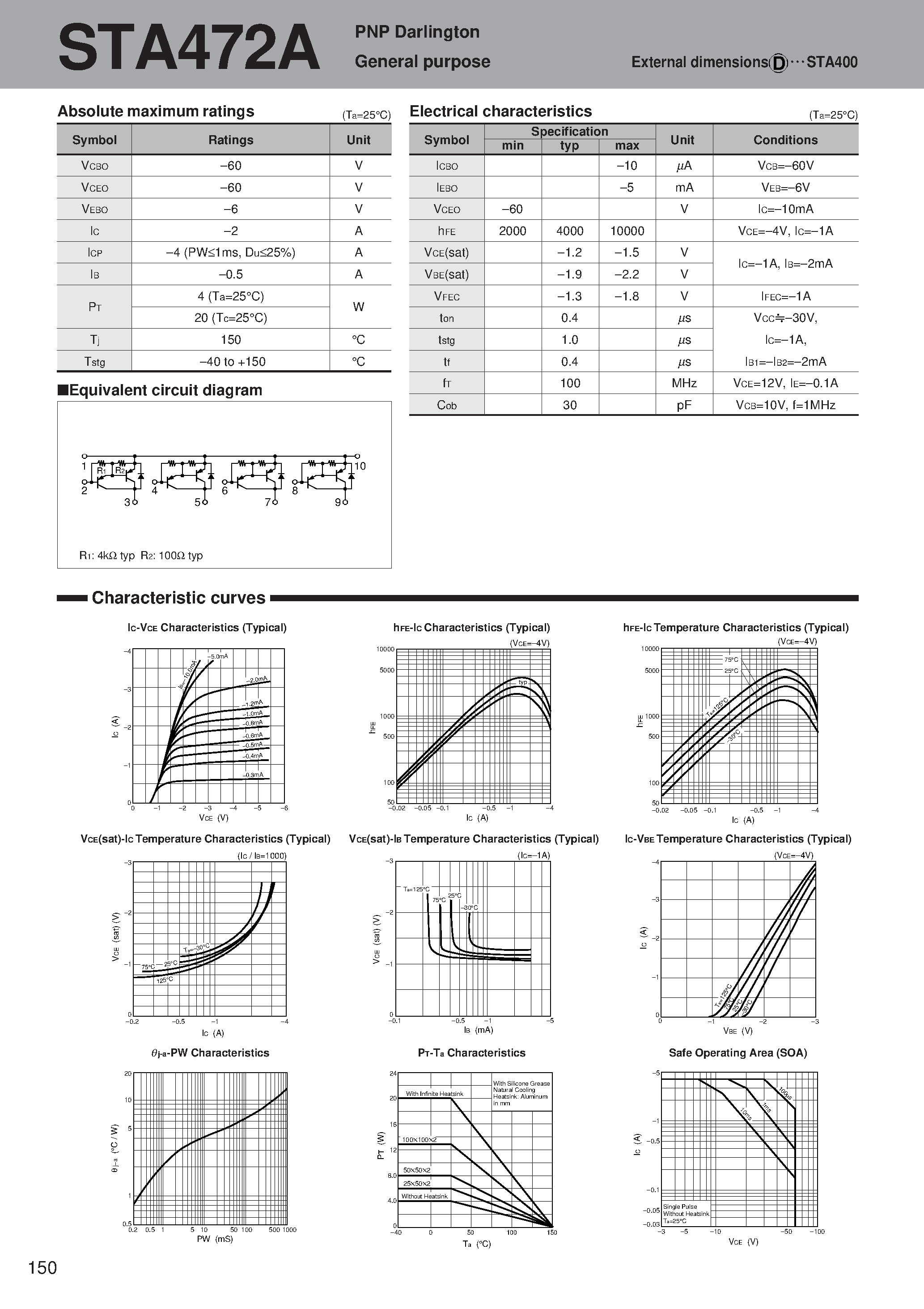 Datasheet STA472A - NPN Darlington General purpose page 1