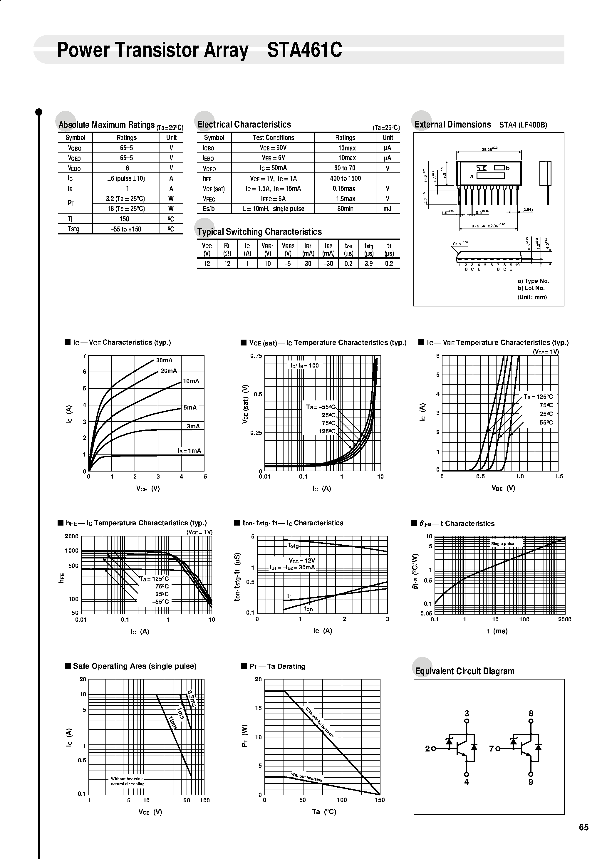 Datasheet STA461C - Power Transistor Array page 1