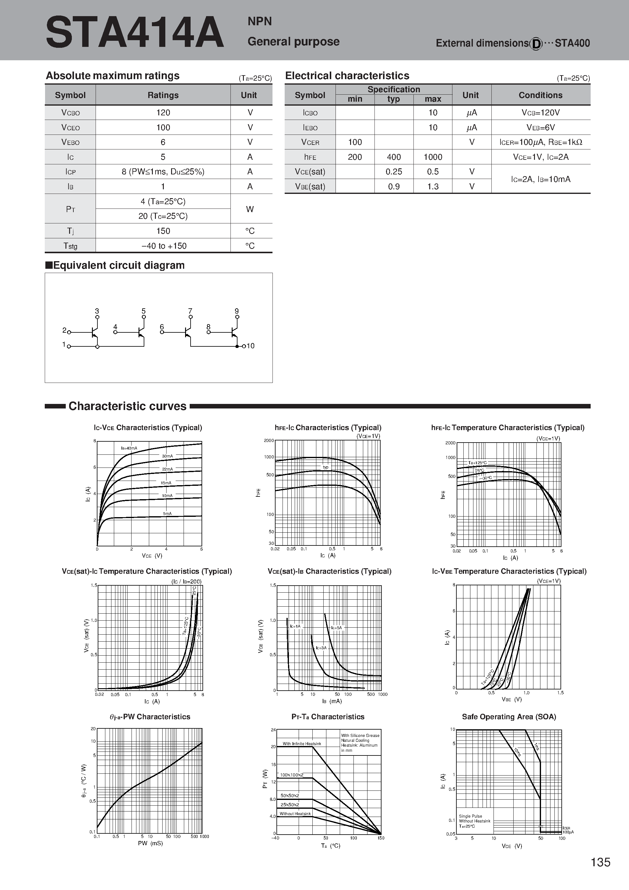 Datasheet STA414A - NPN General purpose page 1