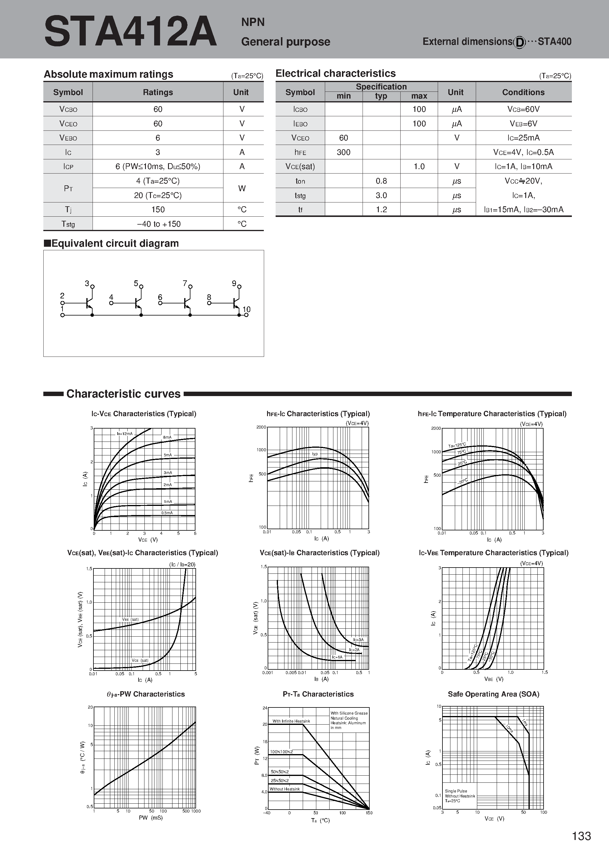 Datasheet STA412A page 1 Datasheet STA412A - NPN General purpose page 1
