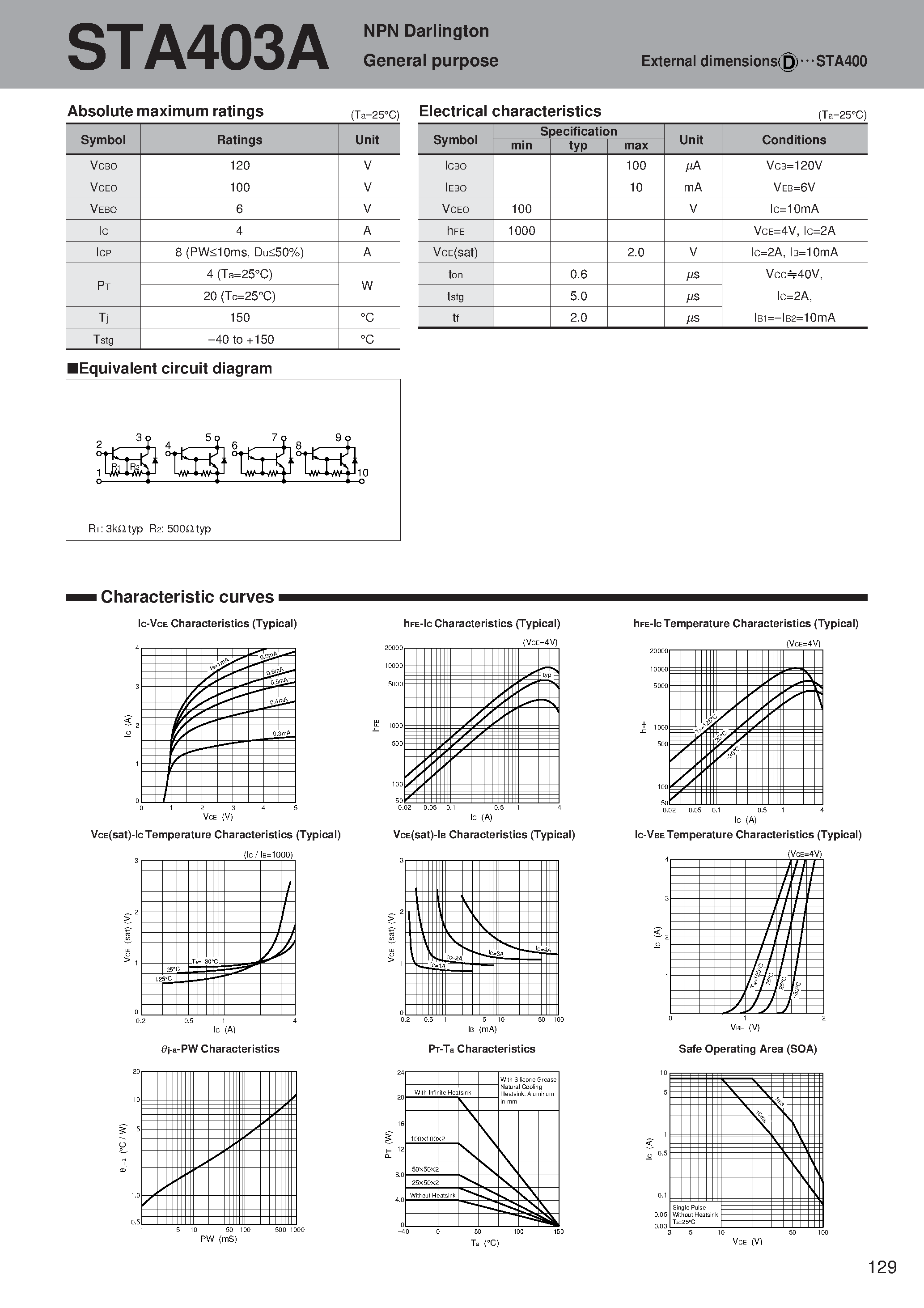 Datasheet STA403A page 1 Datasheet STA403A - NPN General purpose page 1