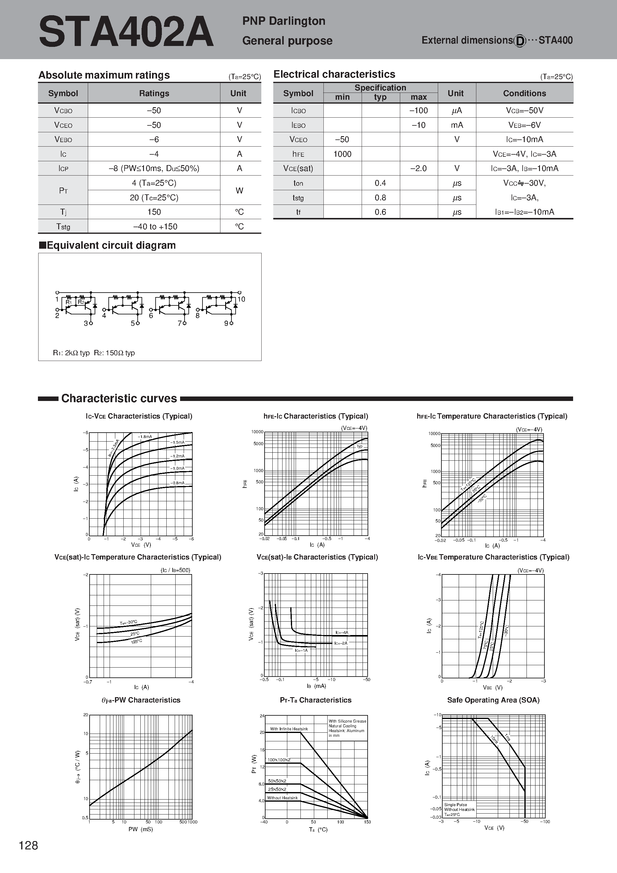 Datasheet STA402A page 1 Datasheet STA402A - PNP General purpose page 1