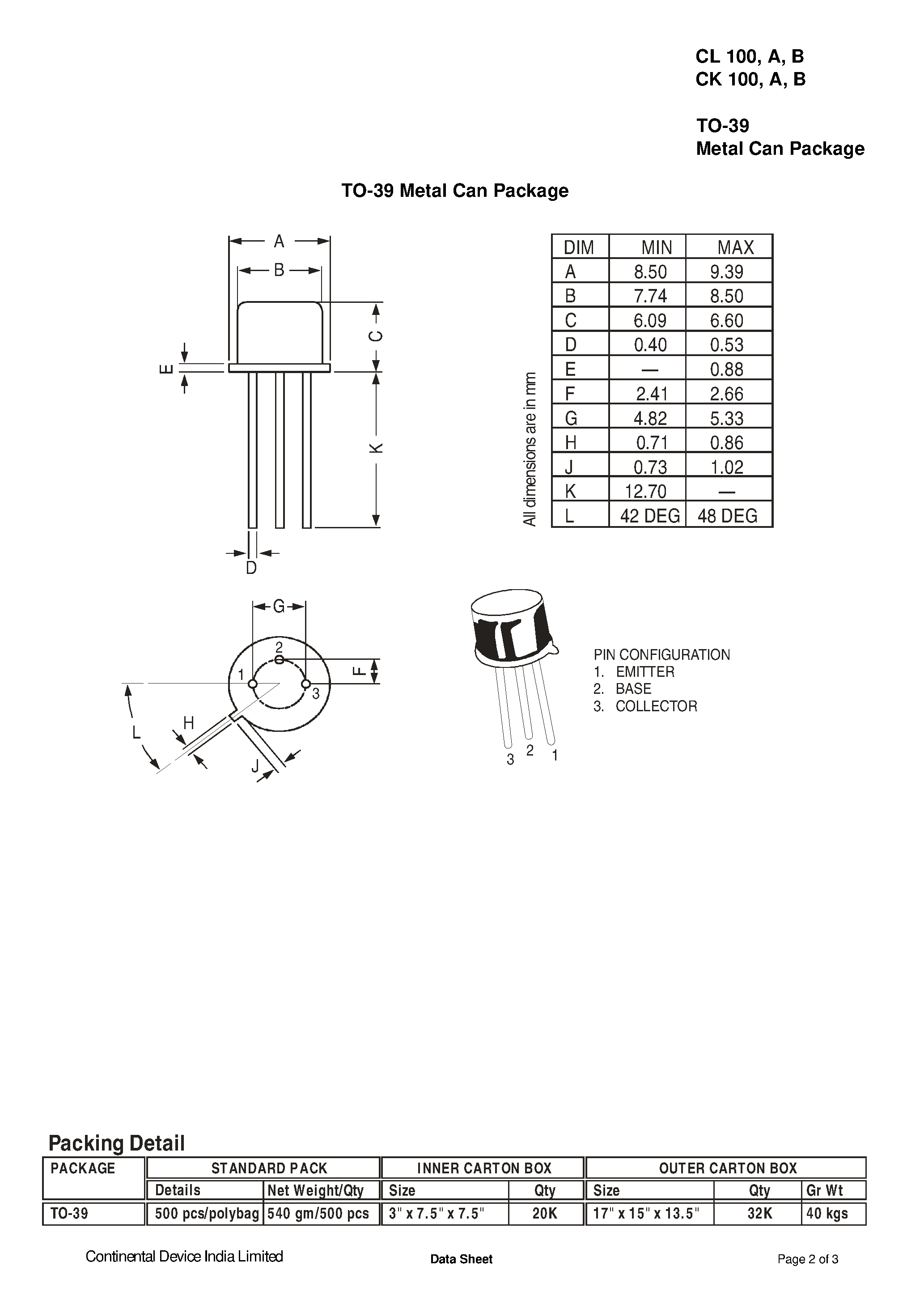 Даташит CK100 - NPN Silicon Planar Transistors страница 2