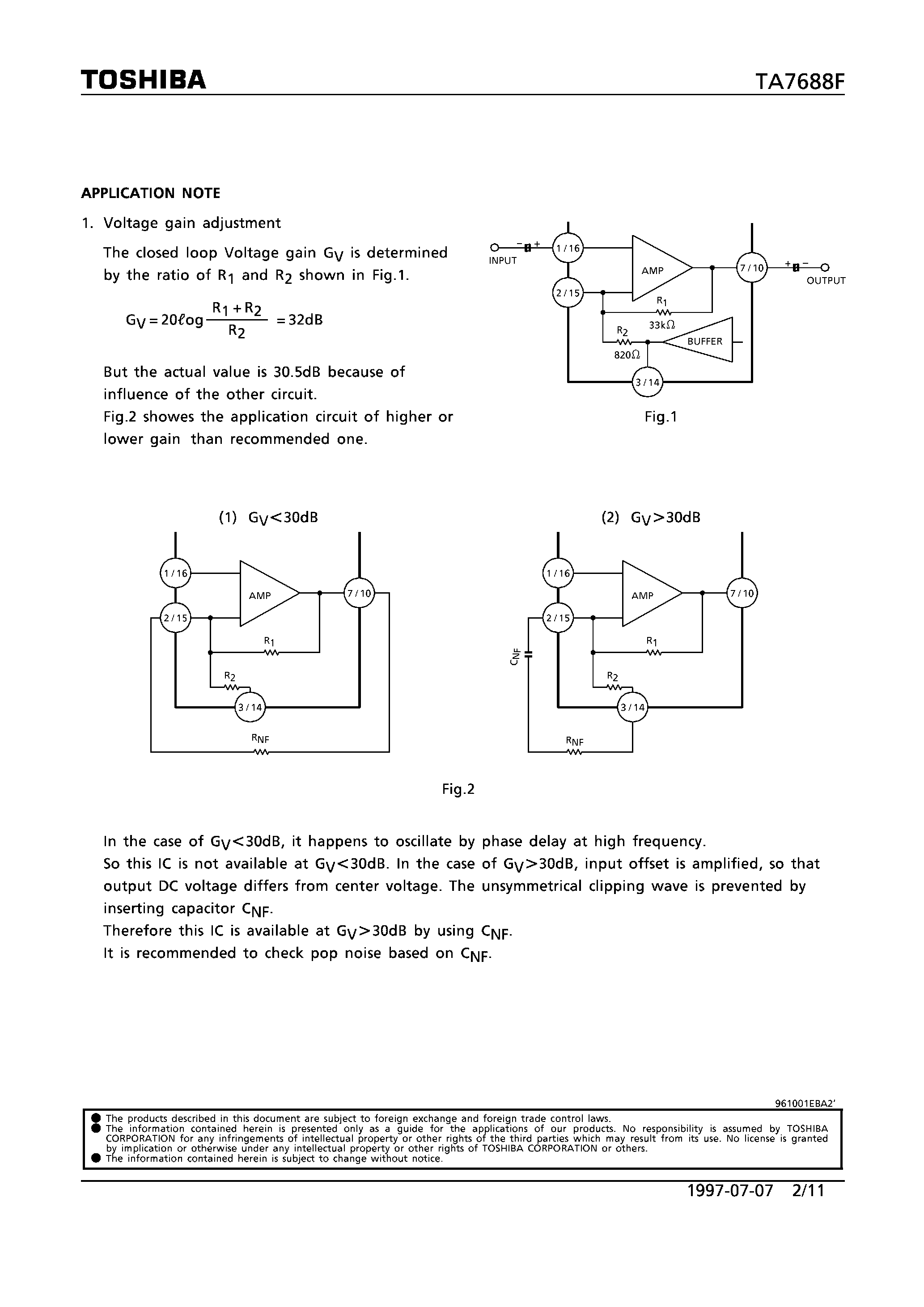 Даташит TA7688F - STEREO HEADPHONE AMPLIFIER (3V USE) страница 2
