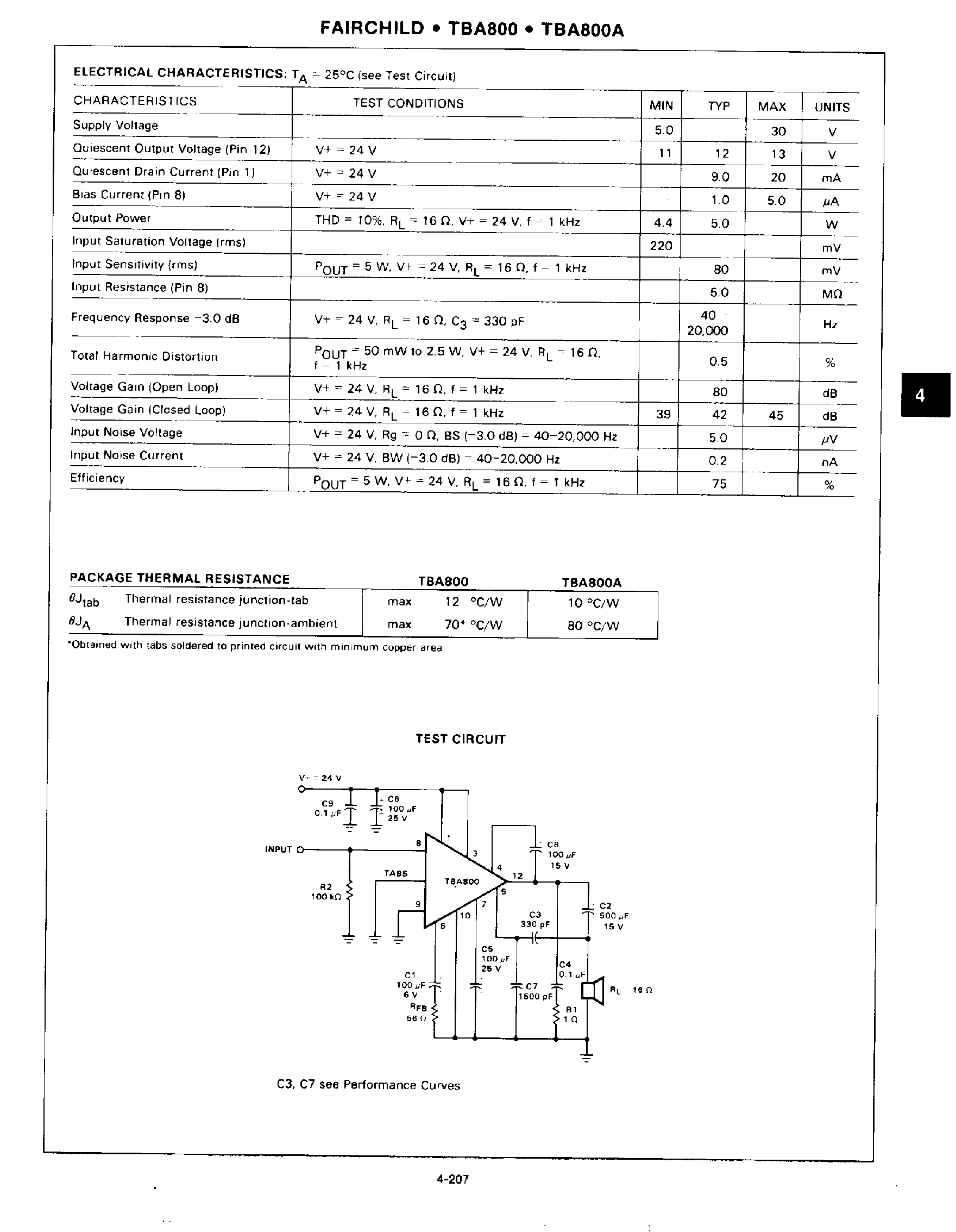 Datasheet TBA800 page 2 Datasheet TBA800 - 5 Watt Audio Amplifier page 2
