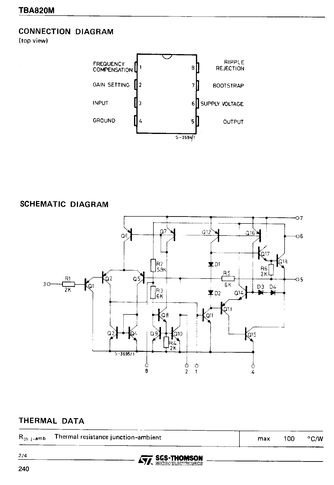 Datasheet TBA820M - MiniDip 1.2W Audio Amplifier page 2