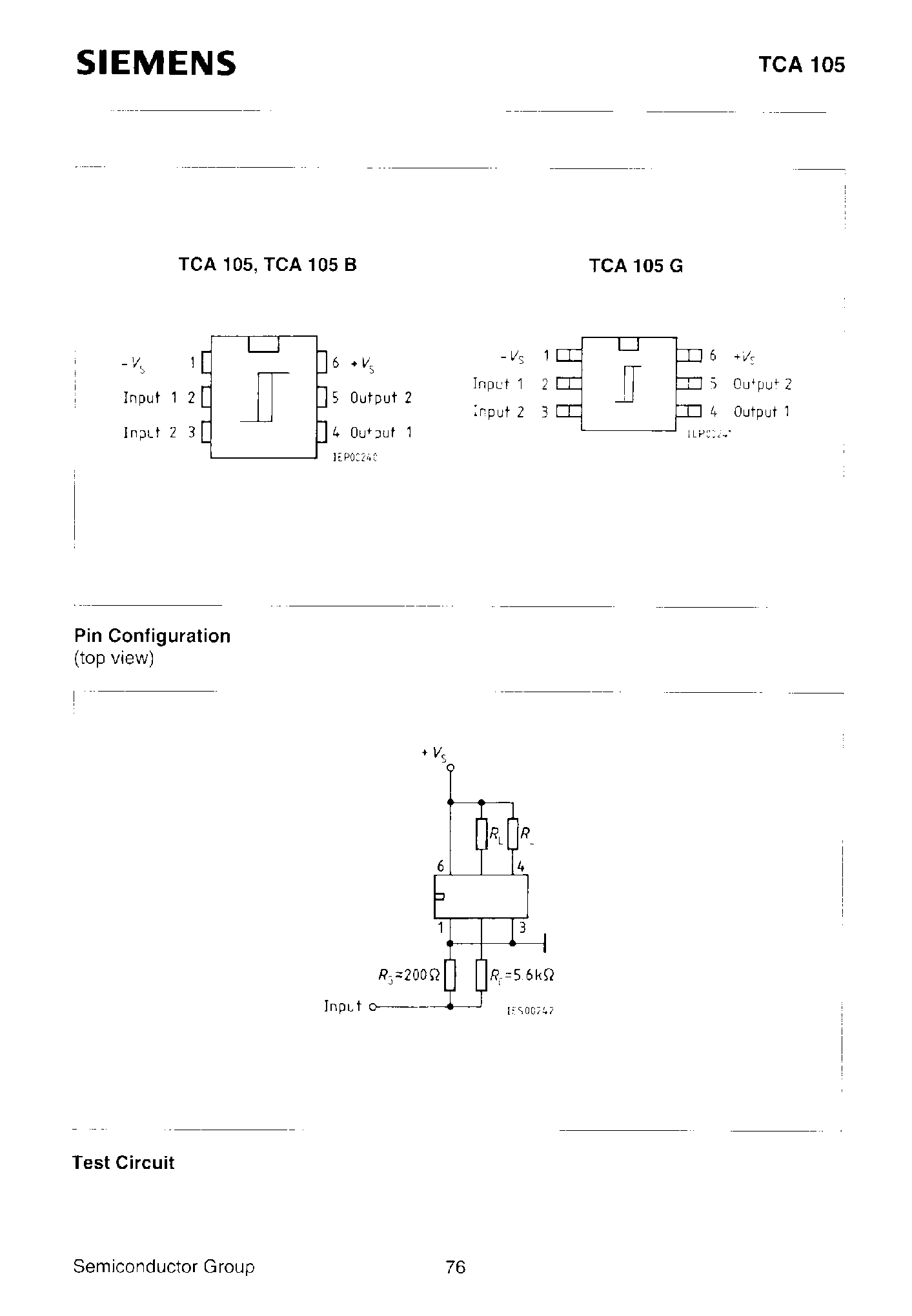 Datasheet TCA105 page 2 Datasheet TCA105 - Threshold Switch page 2