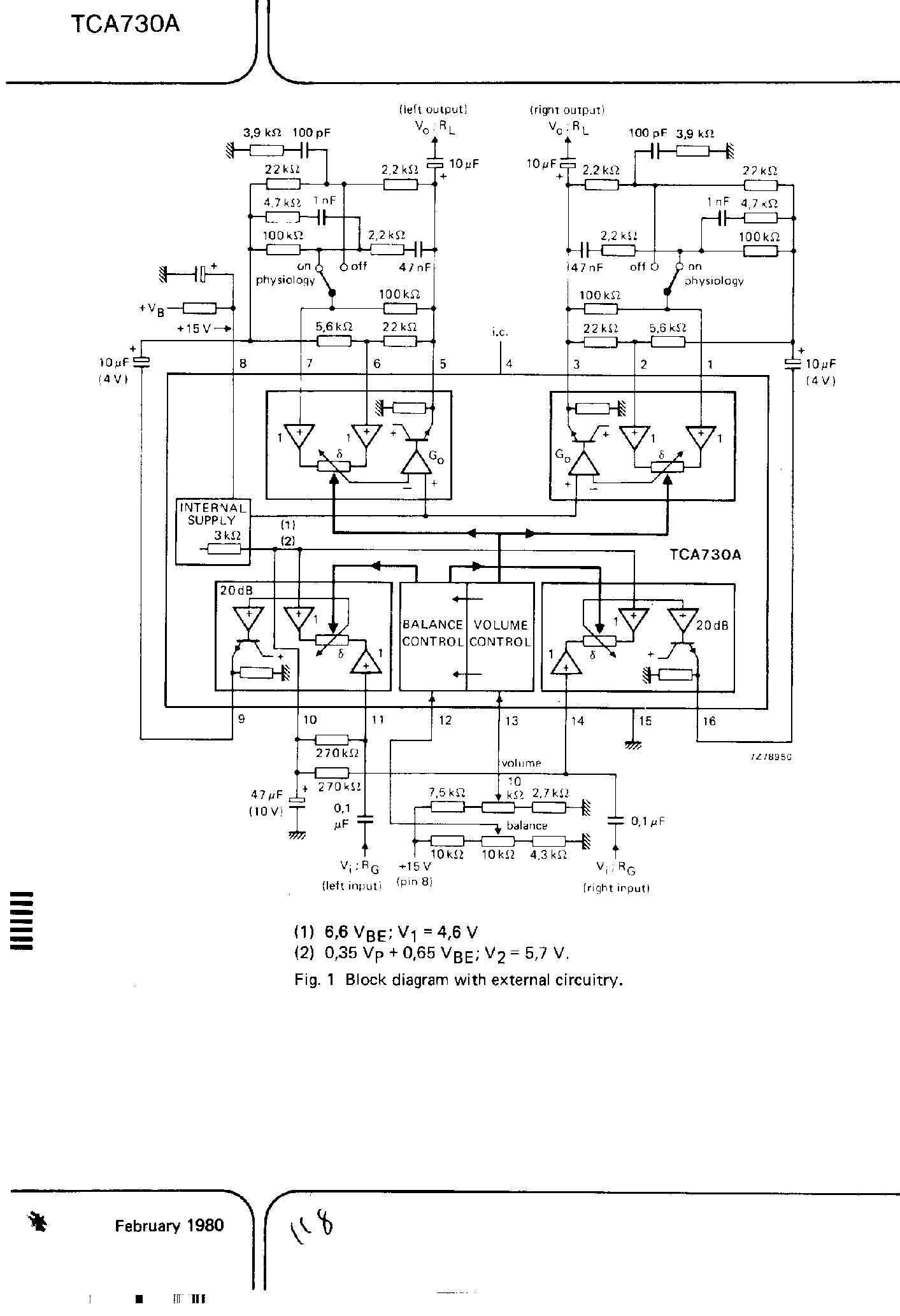 Datasheet TCA730A page 2 Datasheet TCA730A - D.C. VOLUME AND BALANCE STEREO CONTROL CIRCUIT page 2