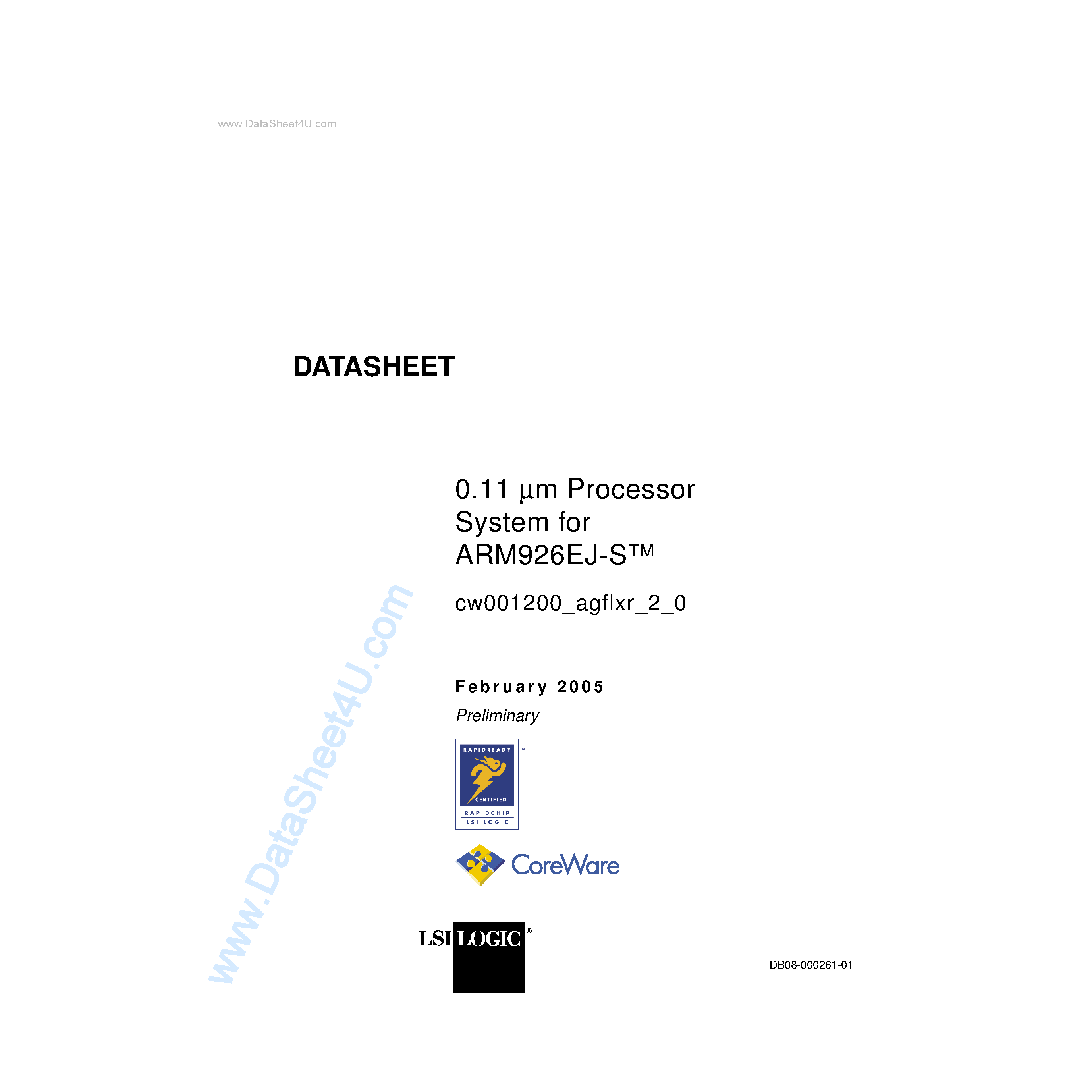 Datasheet ARM926EJ-S - 0.11 um Processor page 1