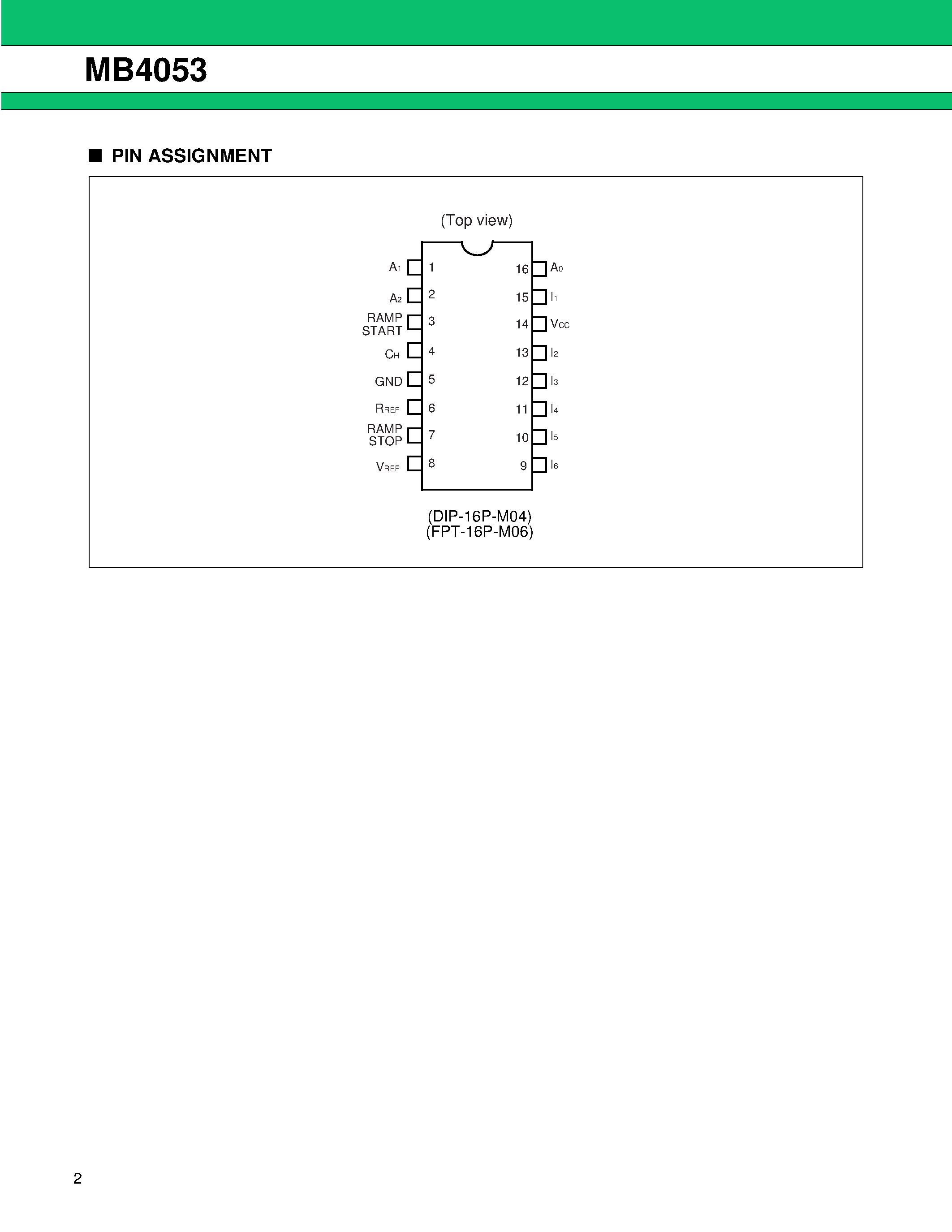 Datasheet MB4053 - 6-Channel 8-BIT A/D Converter page 2