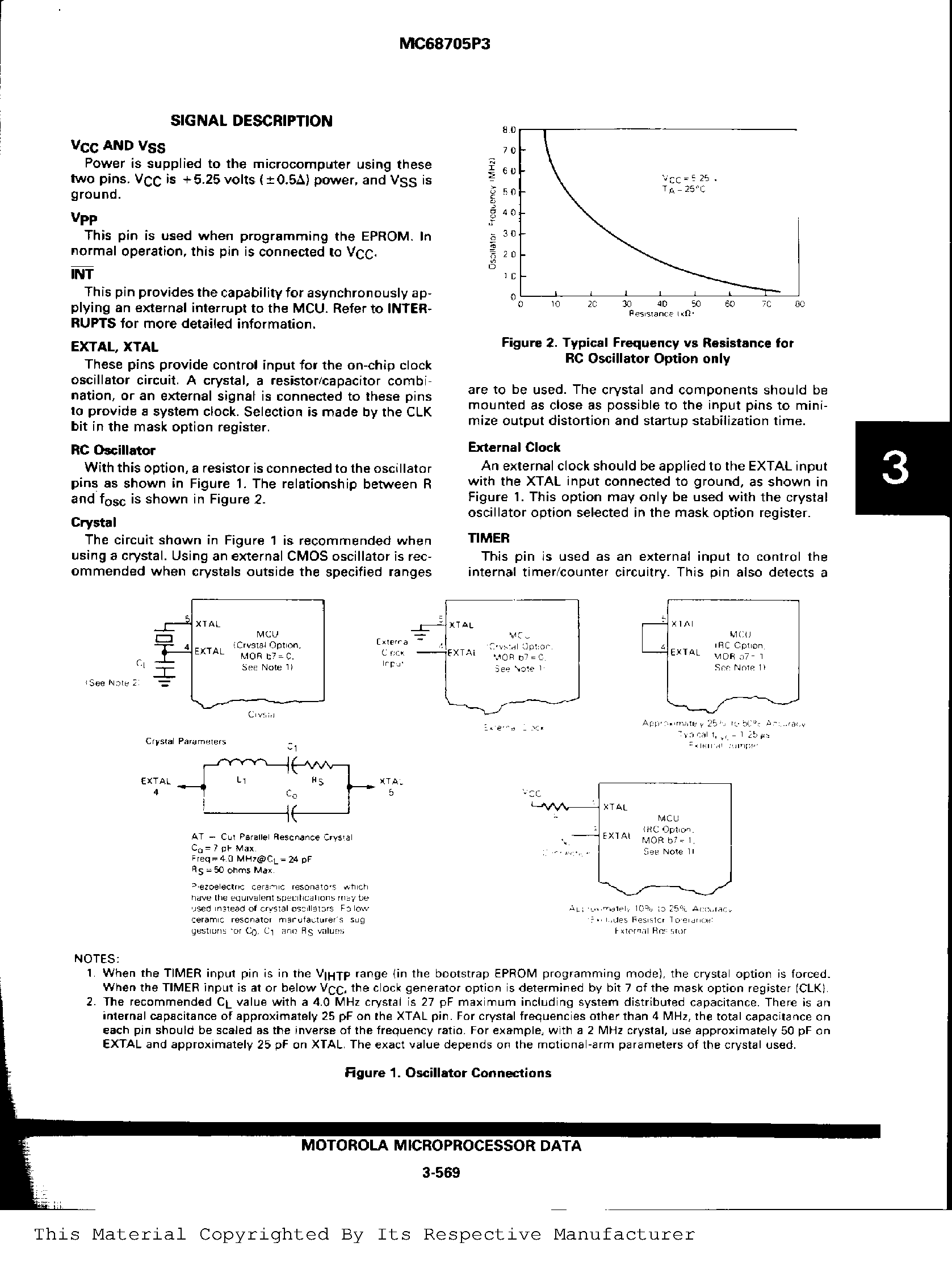 Datasheet MC68705P3 - 8-Bit EPROM Microcontroller Unit page 2