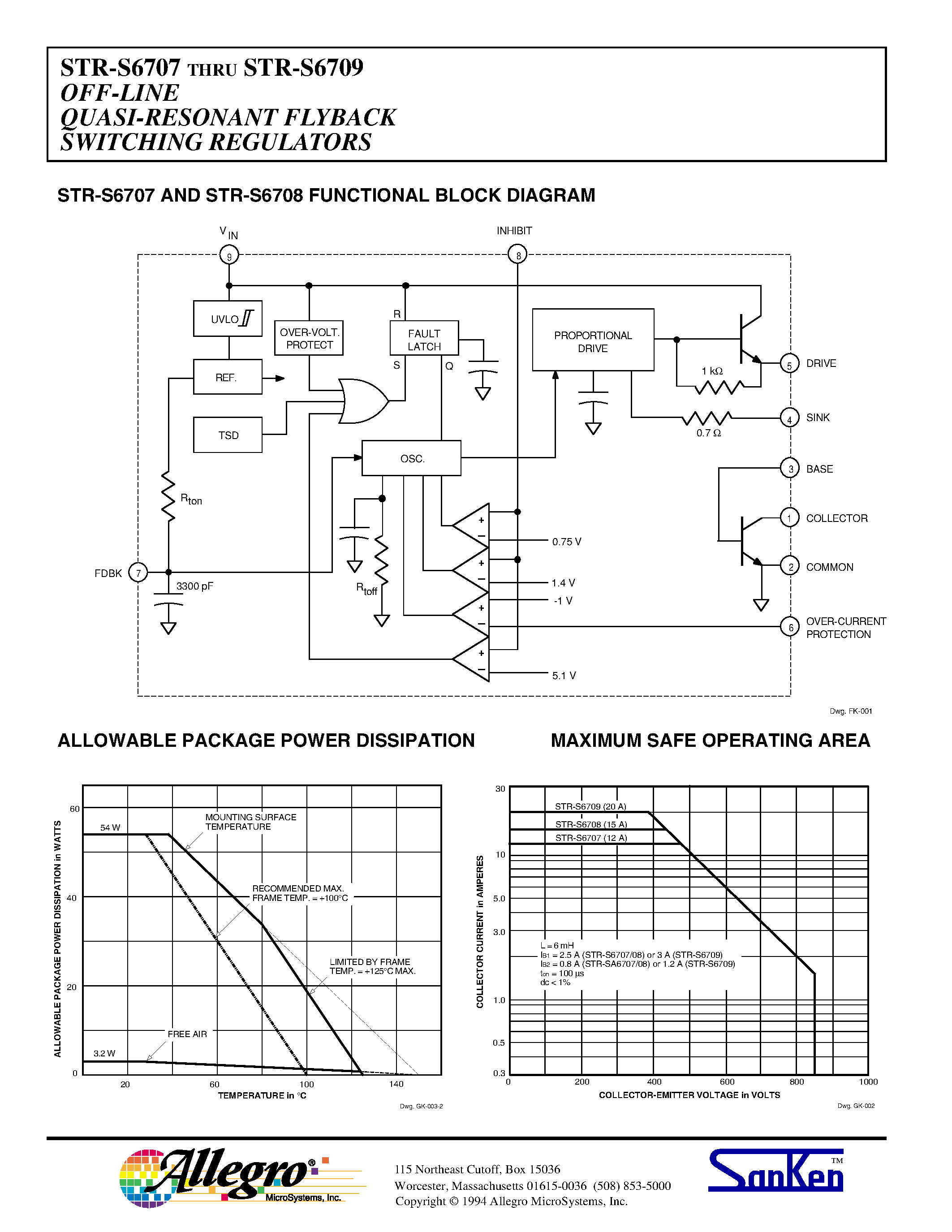 Даташит STR-S6709 - OFF-LINE SWITCHING REGULATORS WITH BIPOLAR SWITCHING TRANSISTOR страница 2