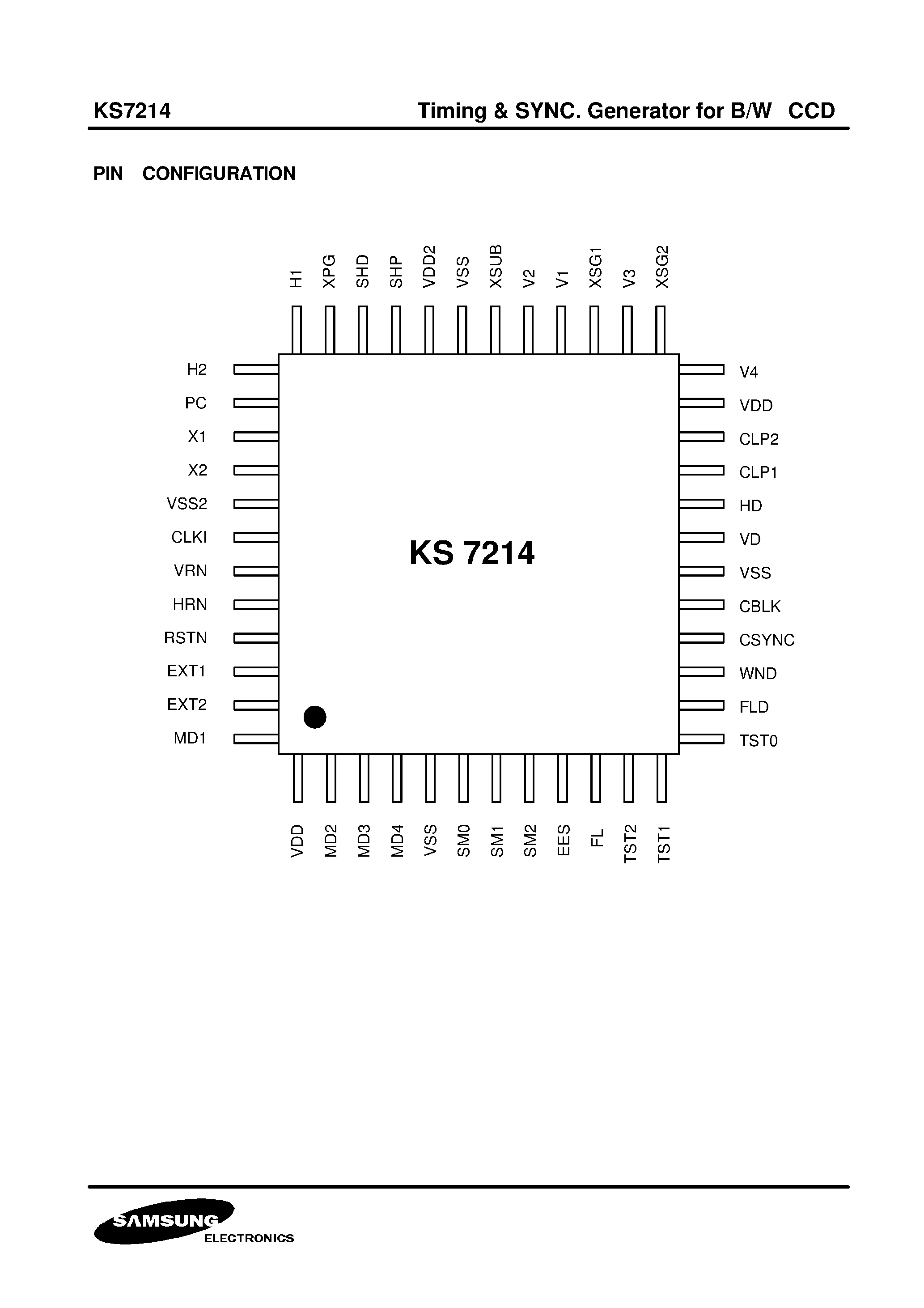 Datasheet KS7214 page 2 Datasheet KS7214 - TIMING & SYNC. GENERATOR FOR B/W CCD page 2