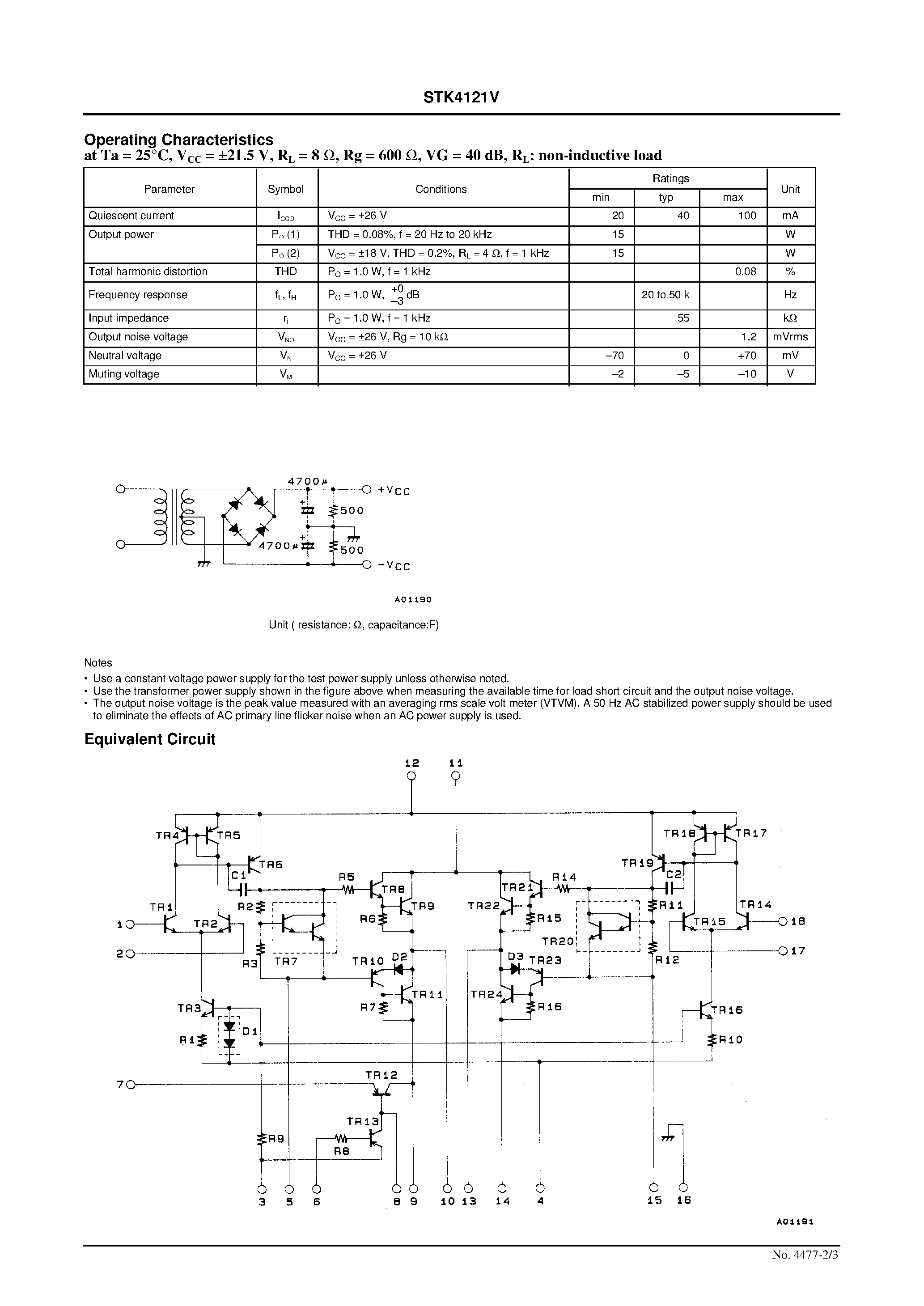 Datasheet STK4121V page 2 Datasheet STK4121V - AF Power Amplifier page 2