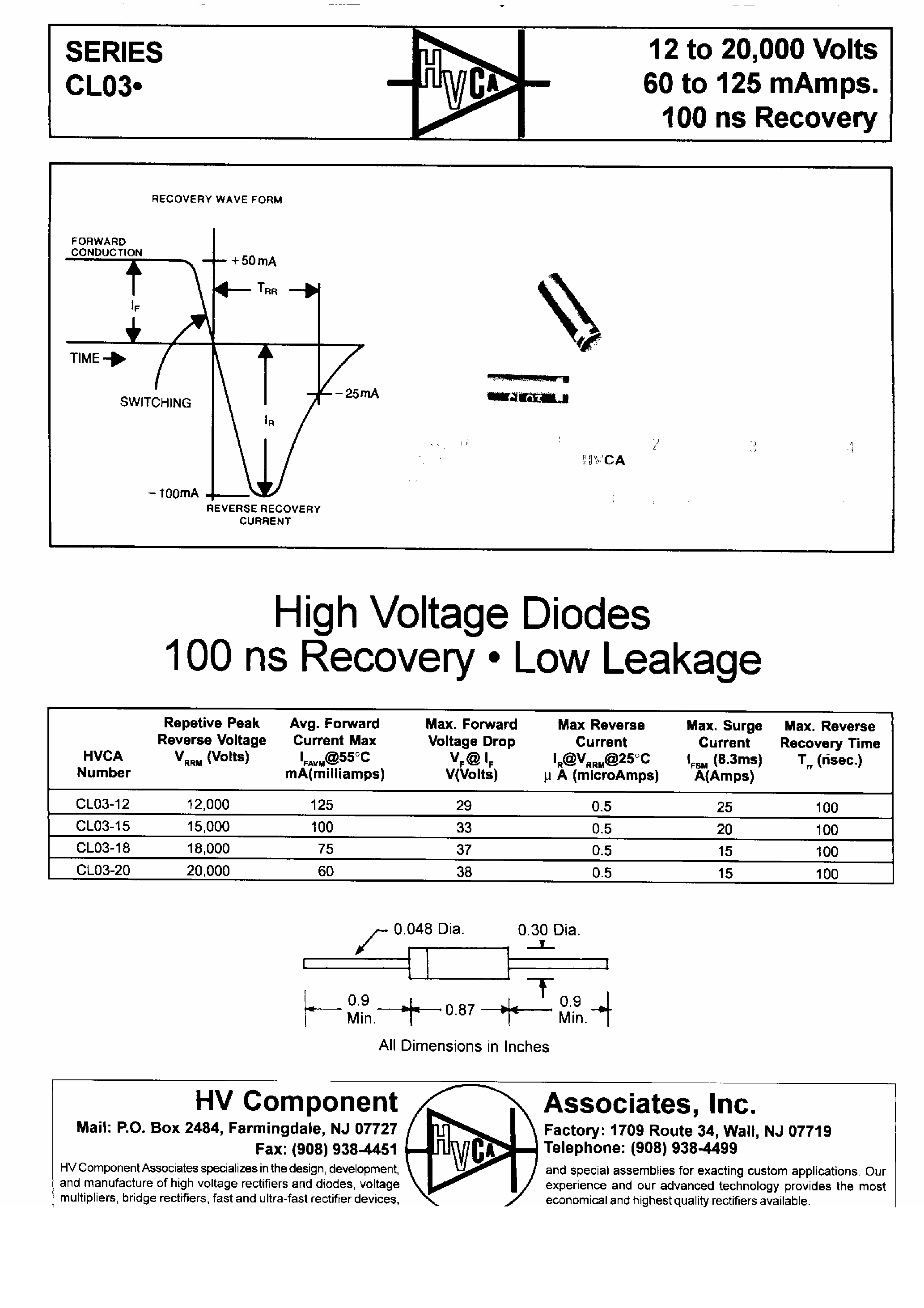 Даташит на микросхему CL03 страница 1 Даташит CL03 - High Voltage Diodes страница 1