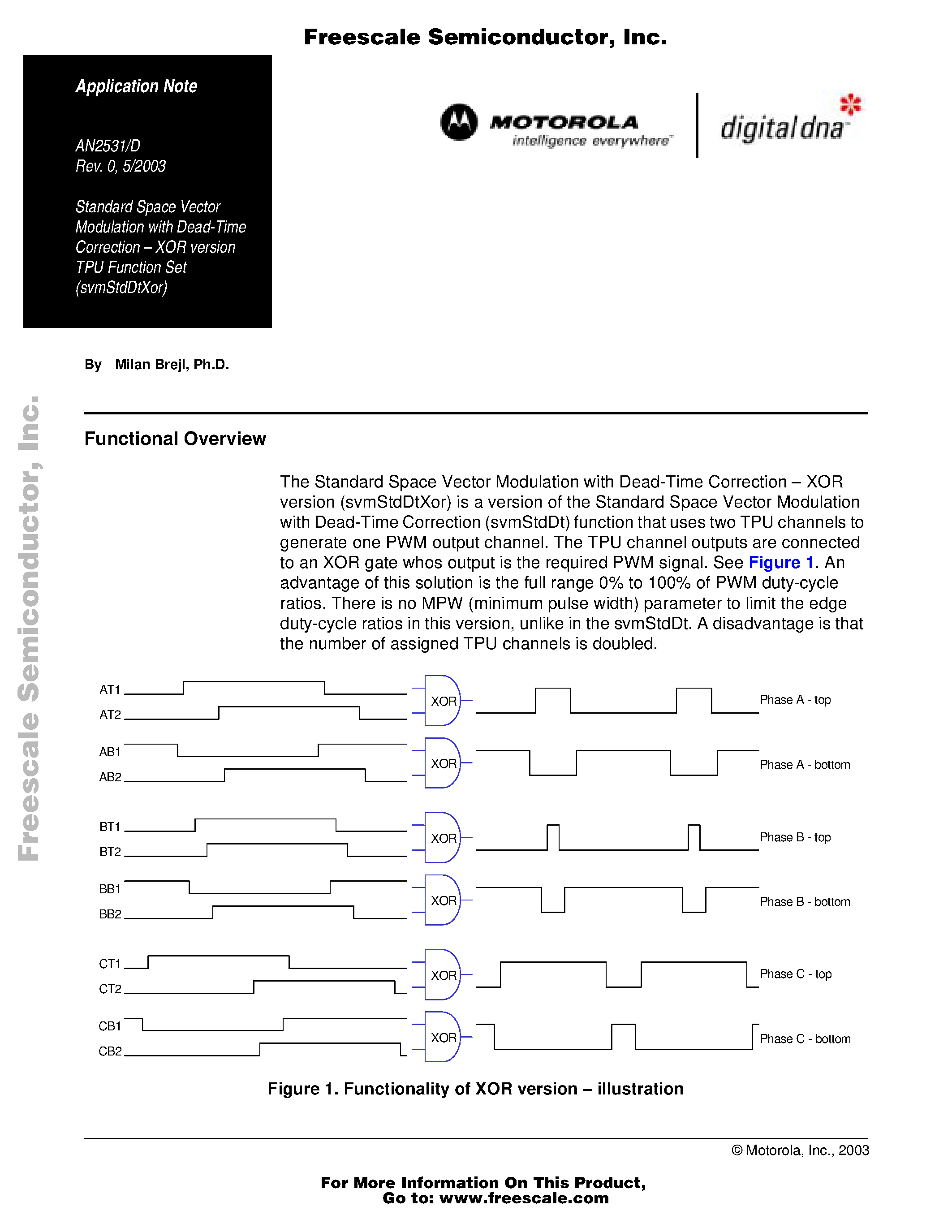 Даташит на микросхему AN2531 страница 1 Даташит AN2531 - Standard Space Vector Modulation страница 1