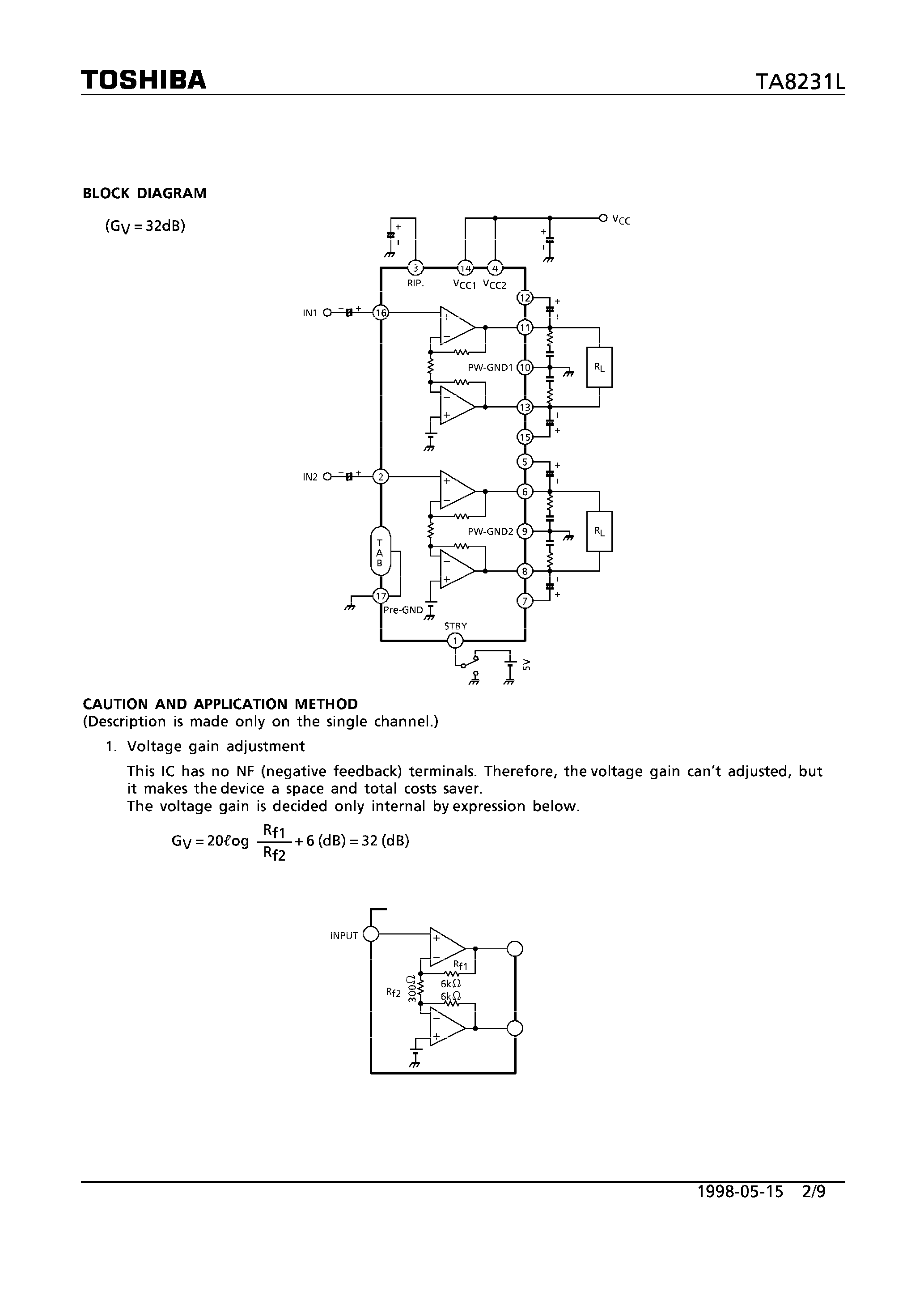 Datasheet TA8231L page 2 Datasheet TA8231L - 42W BTL x 2CH AUDIO POWER IC page 2