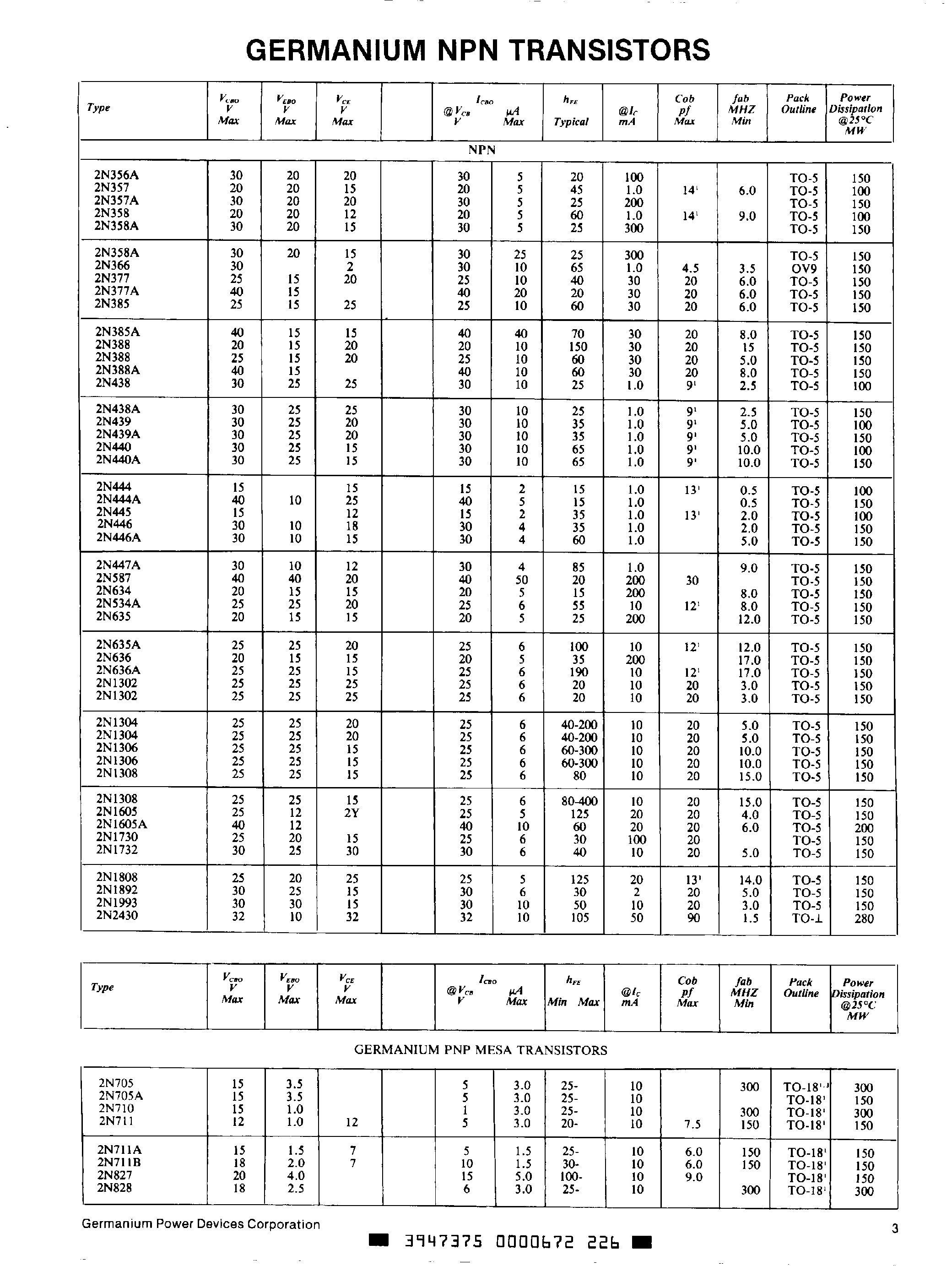 Даташит на микросхему 2N1304 страница 1 Даташит 2N1304 - NPN Transistor страница 1