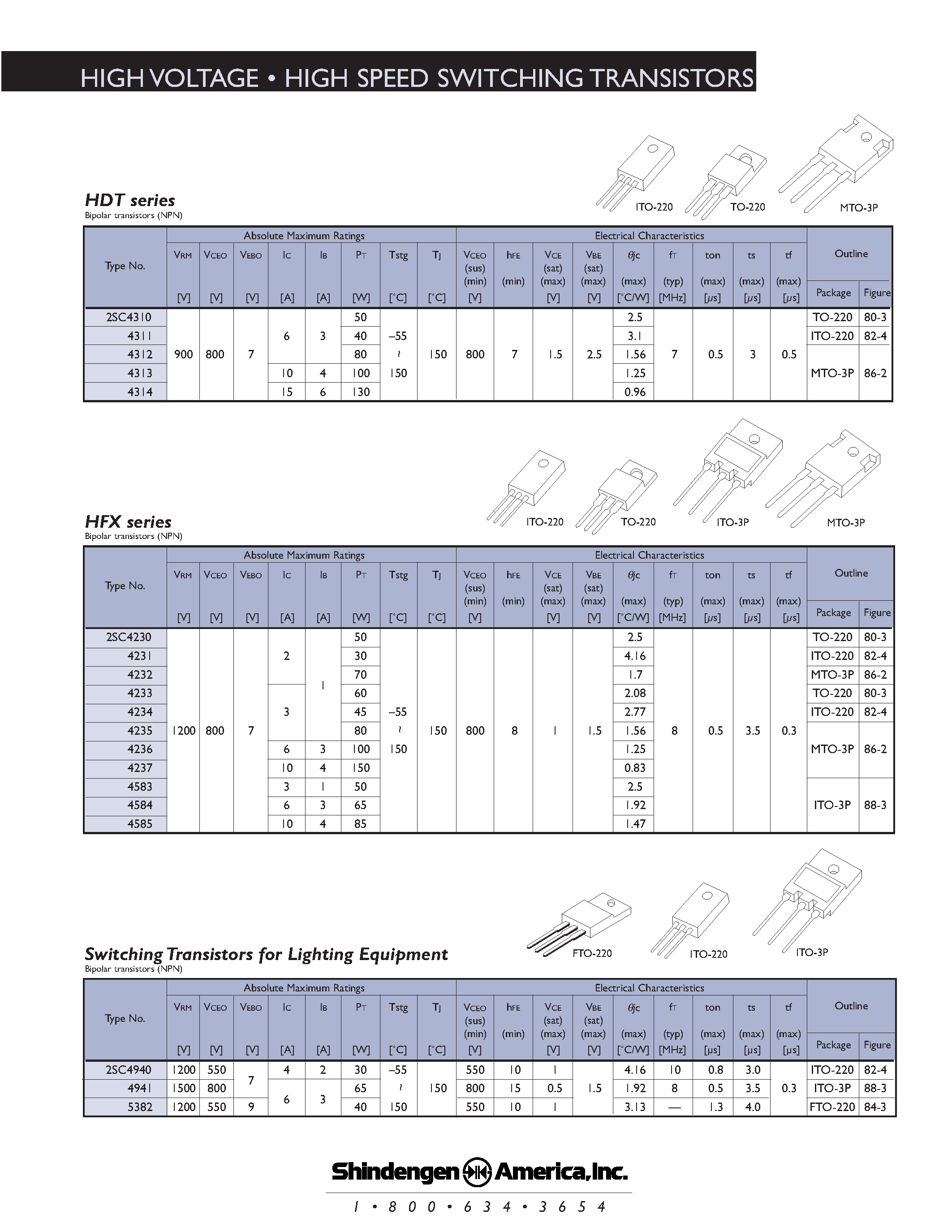 Datasheet TH3J10 page 1 Datasheet TH3J10 - High Voltage / High Speed Switching Transistors page 1