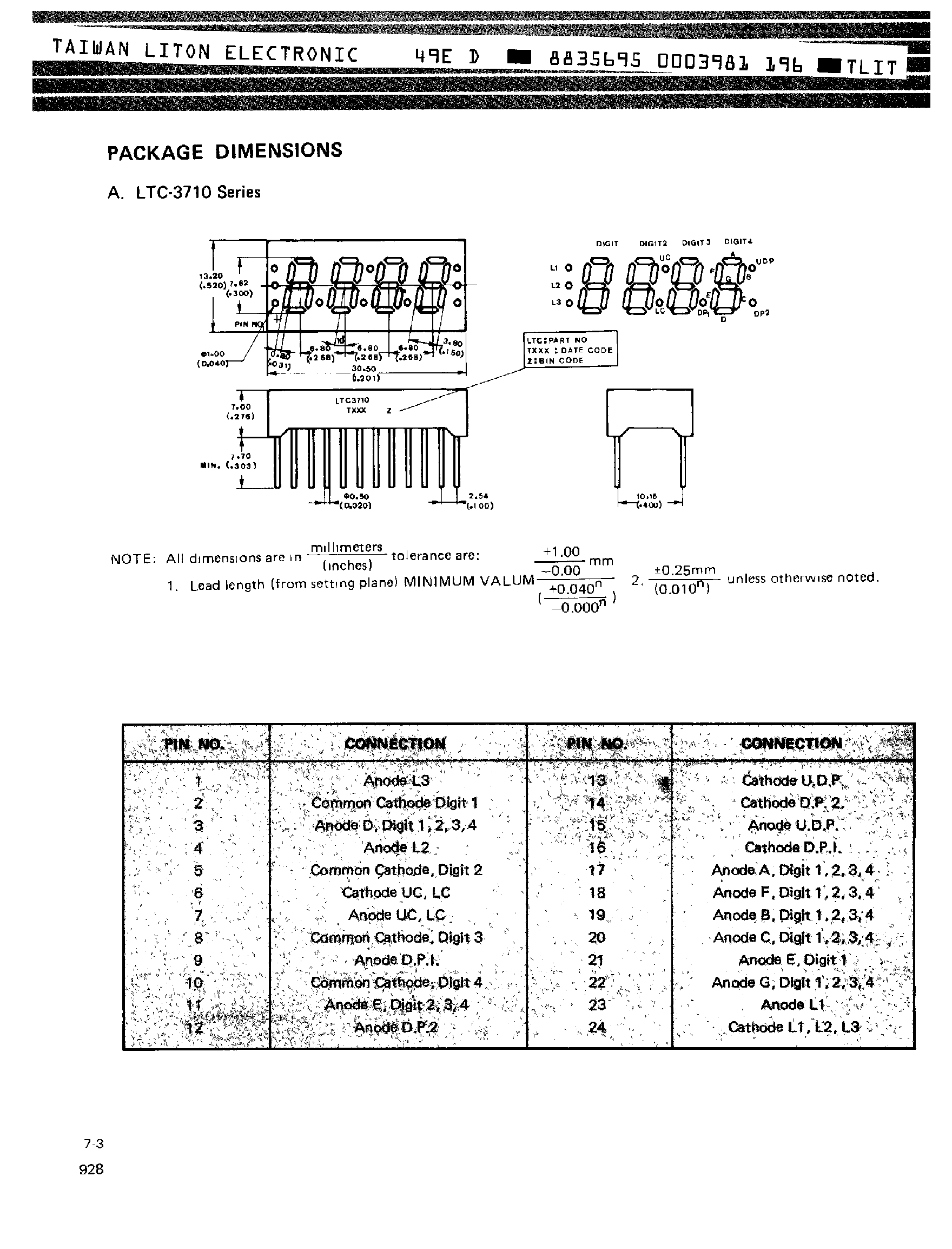 Datasheet LTC3710 - 0.3 Four LED Clock Frequency Displays page 2