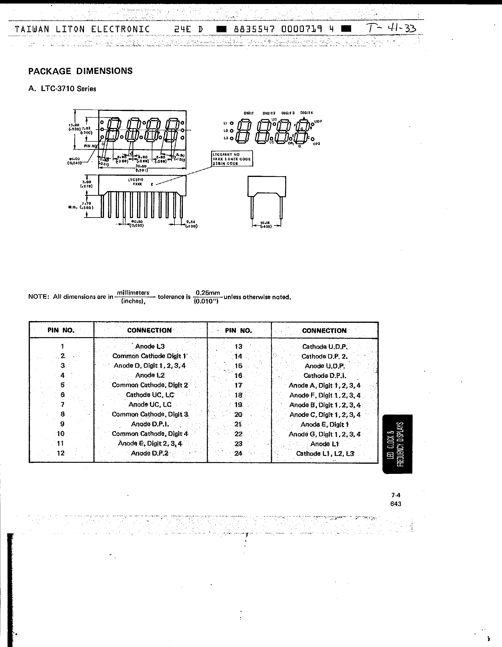 Datasheet LTC3710 - 0.3 Four LED Clock Frequency Displays page 2