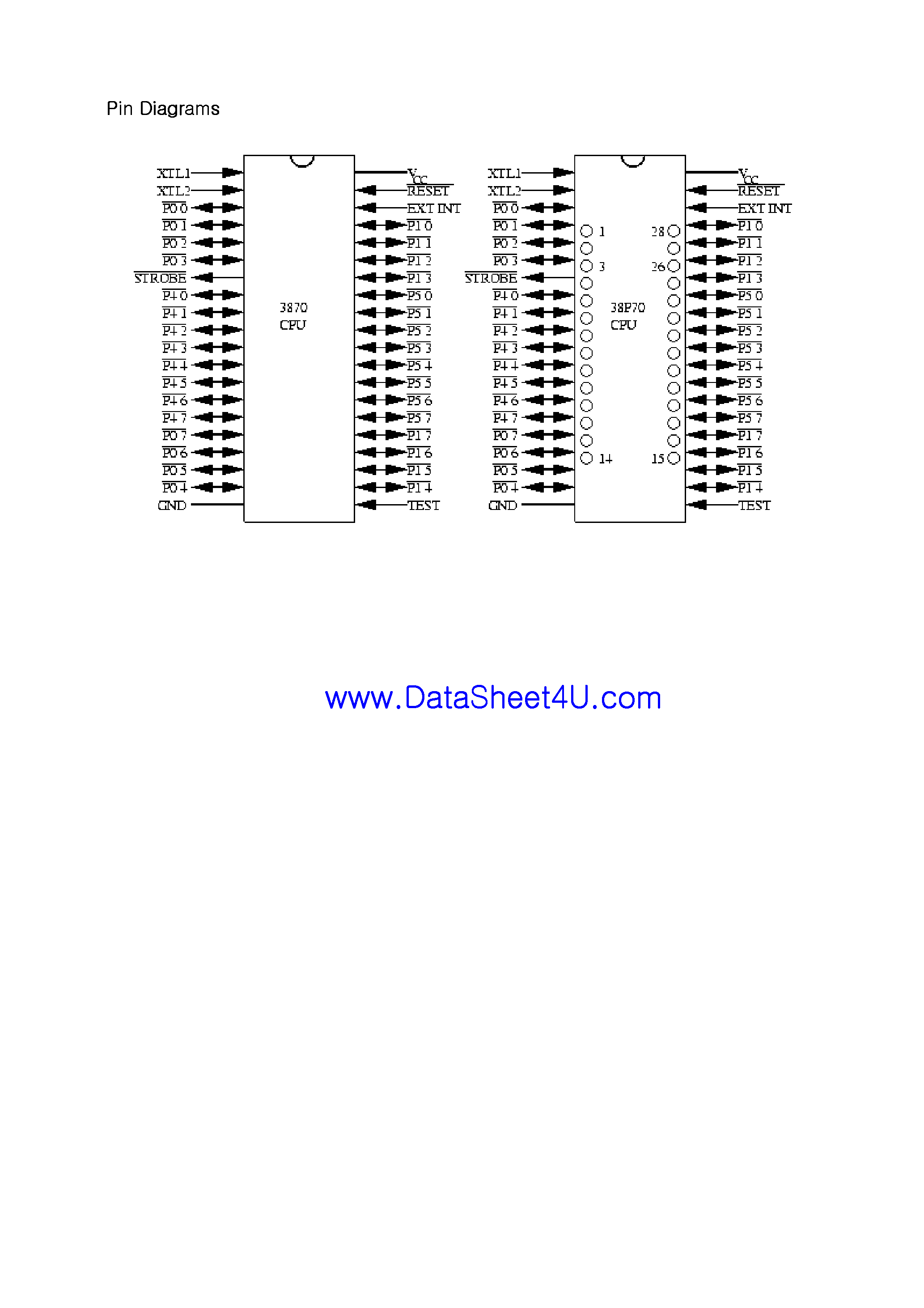 Datasheet MK3870 page 2 Datasheet MK3870 - Micro Processor page 2