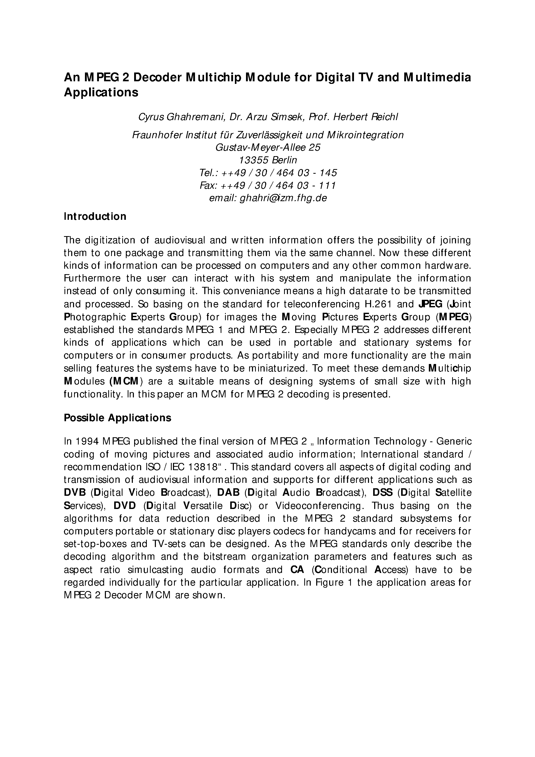 Datasheet ODM8211P - MPEG 2 Decoder page 1