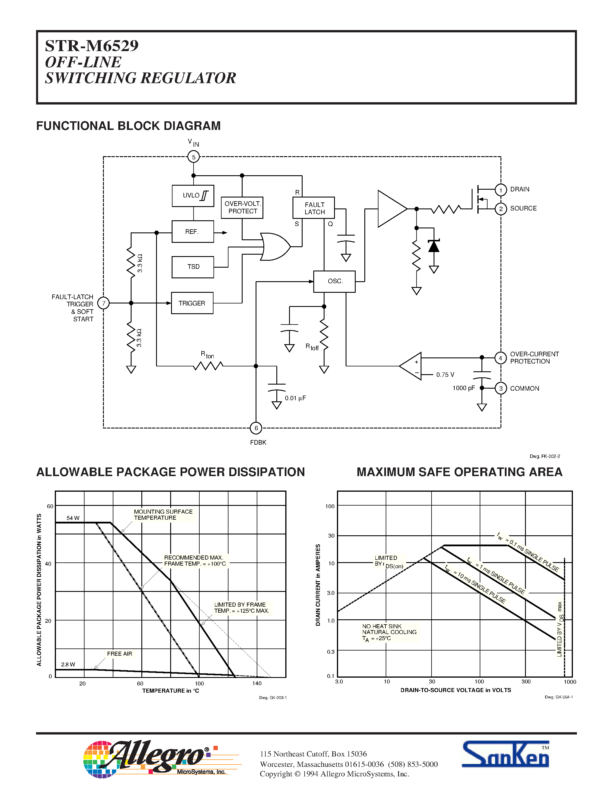 Datasheet STR-M6529 page 2 Datasheet STR-M6529 - OFF-LINE SWITCHING REGULATOR page 2