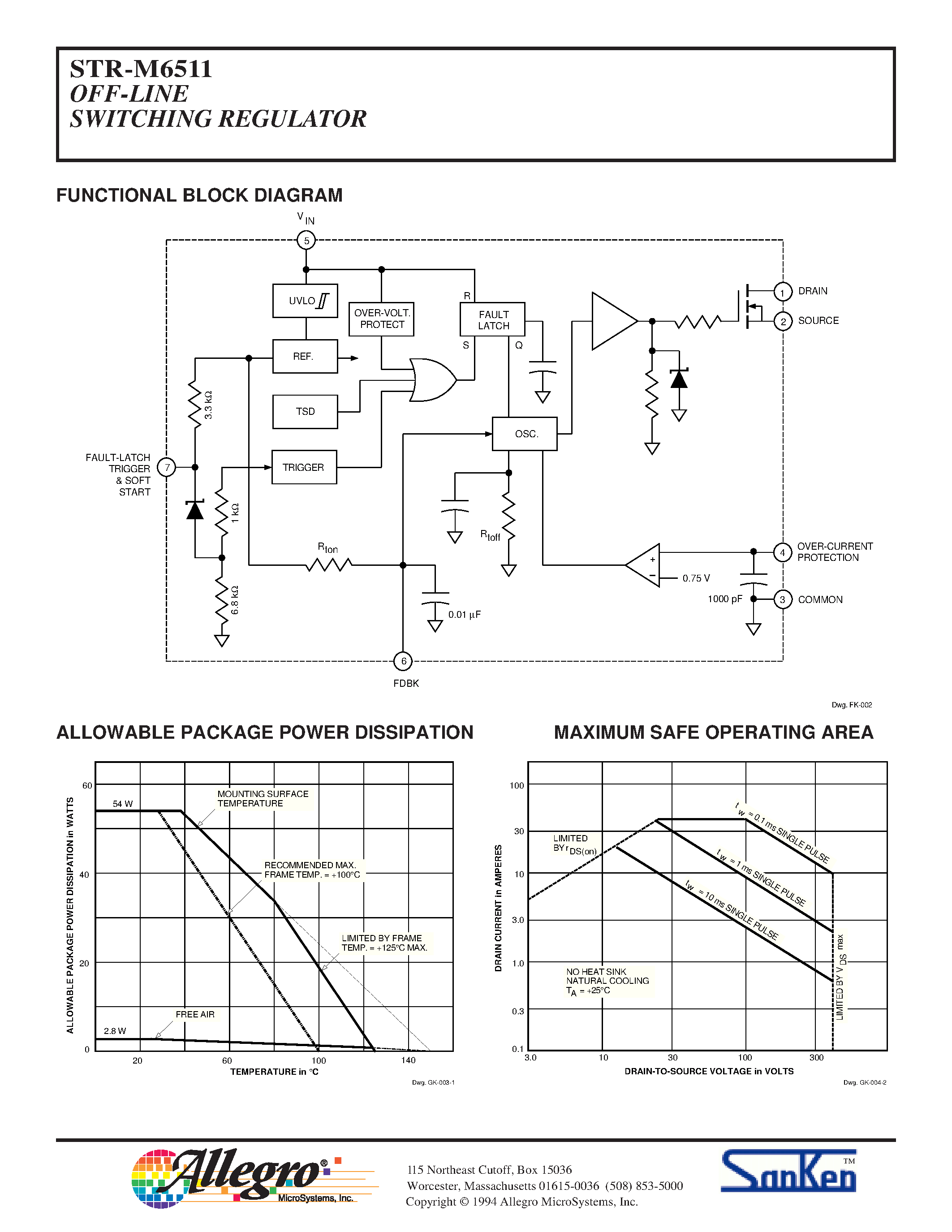 Datasheet STR-M6511 page 2 Datasheet STR-M6511 - OFF-LINE SWITCHING REGULATOR page 2