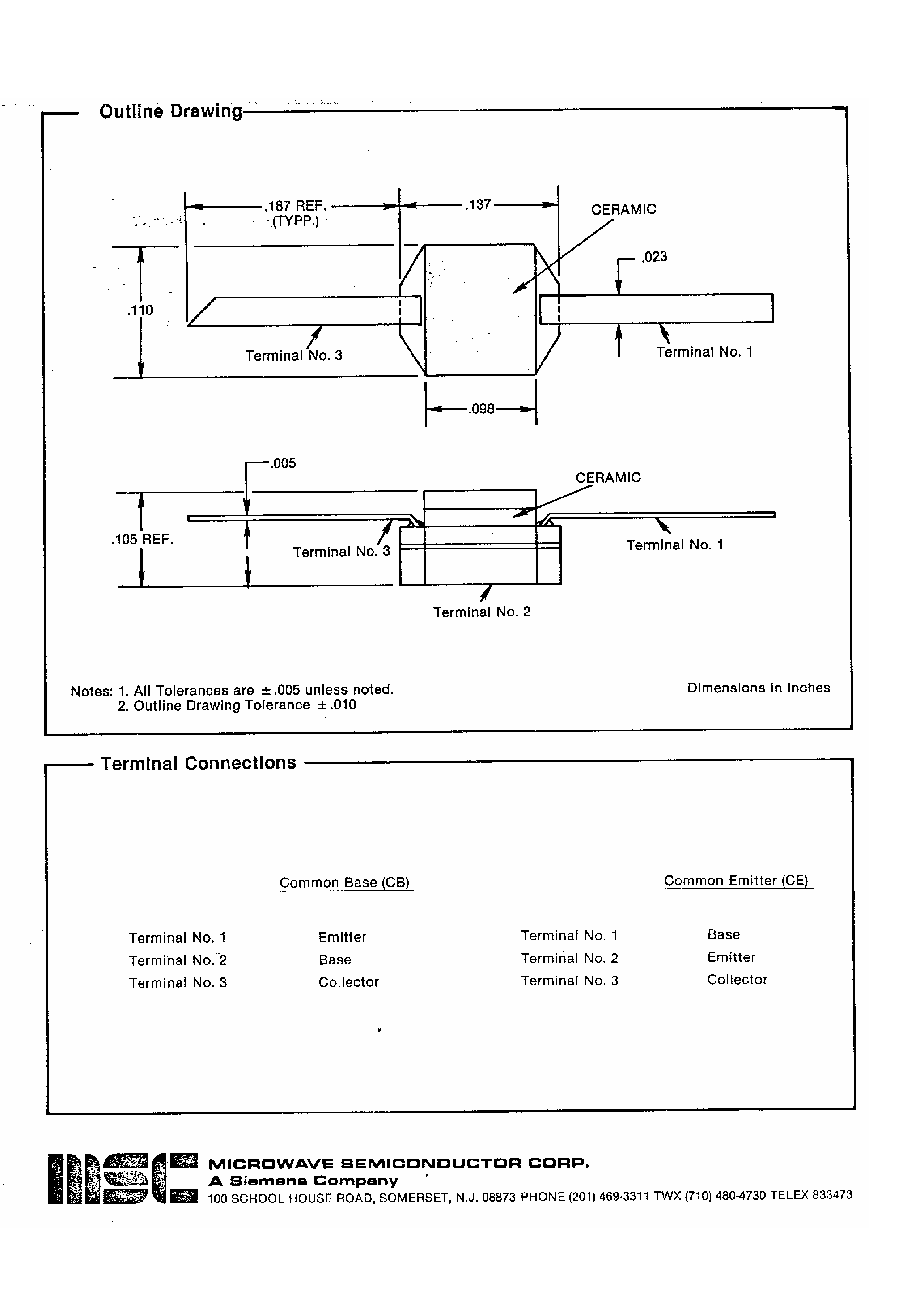 Datasheet MSC8560x - Oscillator Transistors page 2