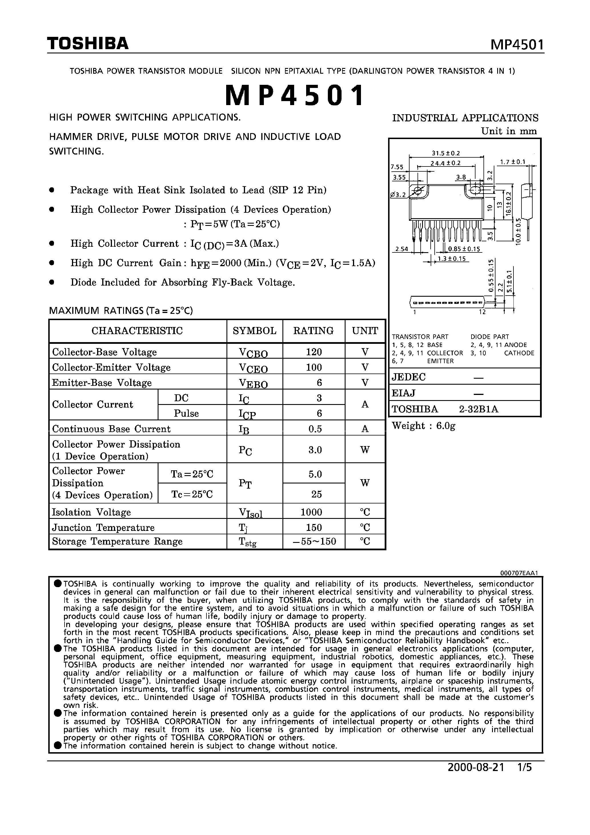Datasheet MP4501 - N CHANNEL MSO TYPE page 1