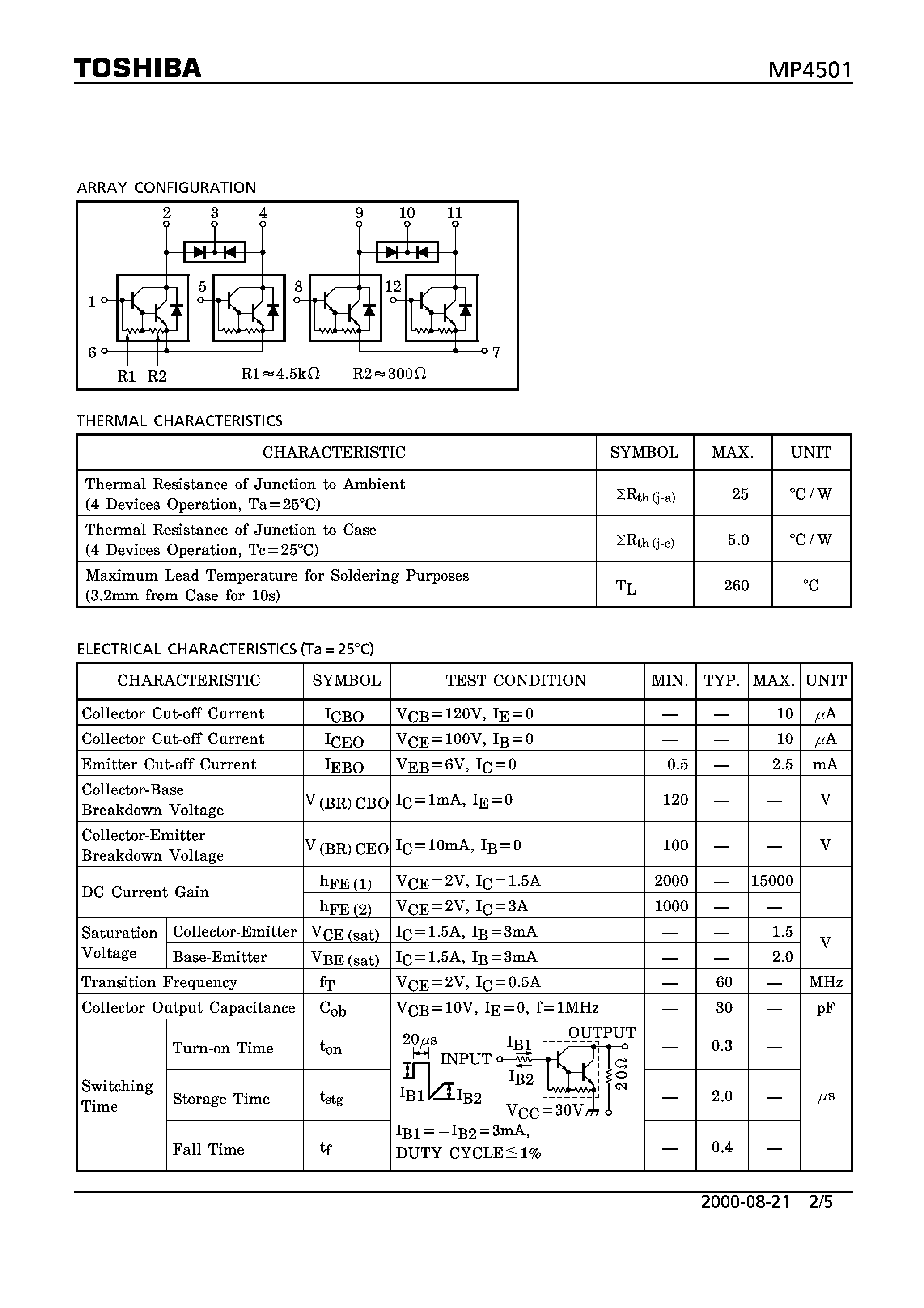 Datasheet MP4501 - N CHANNEL MSO TYPE page 2