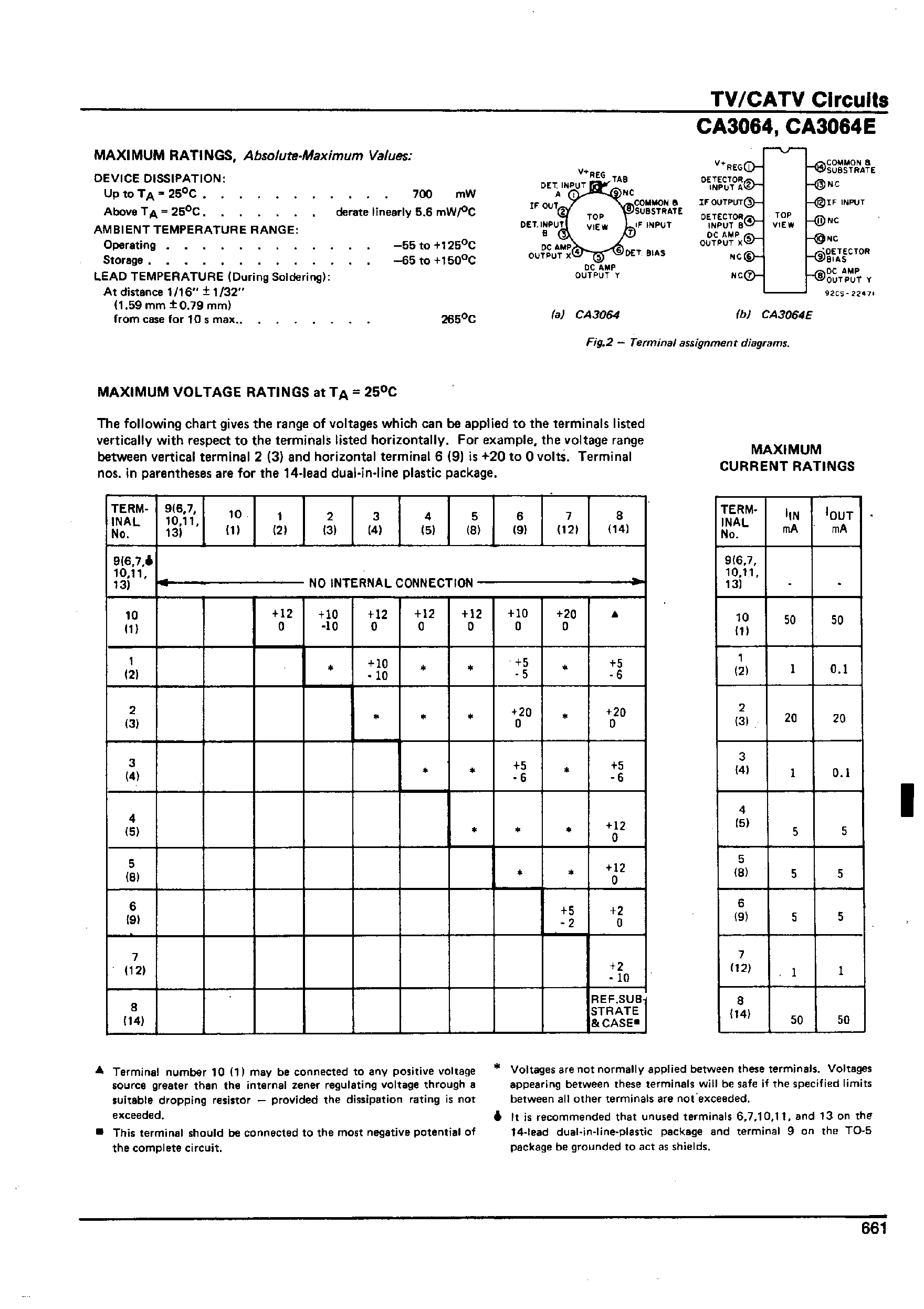 Datasheet CA3064 - TV Automatic Fine Tuning Circuit page 2