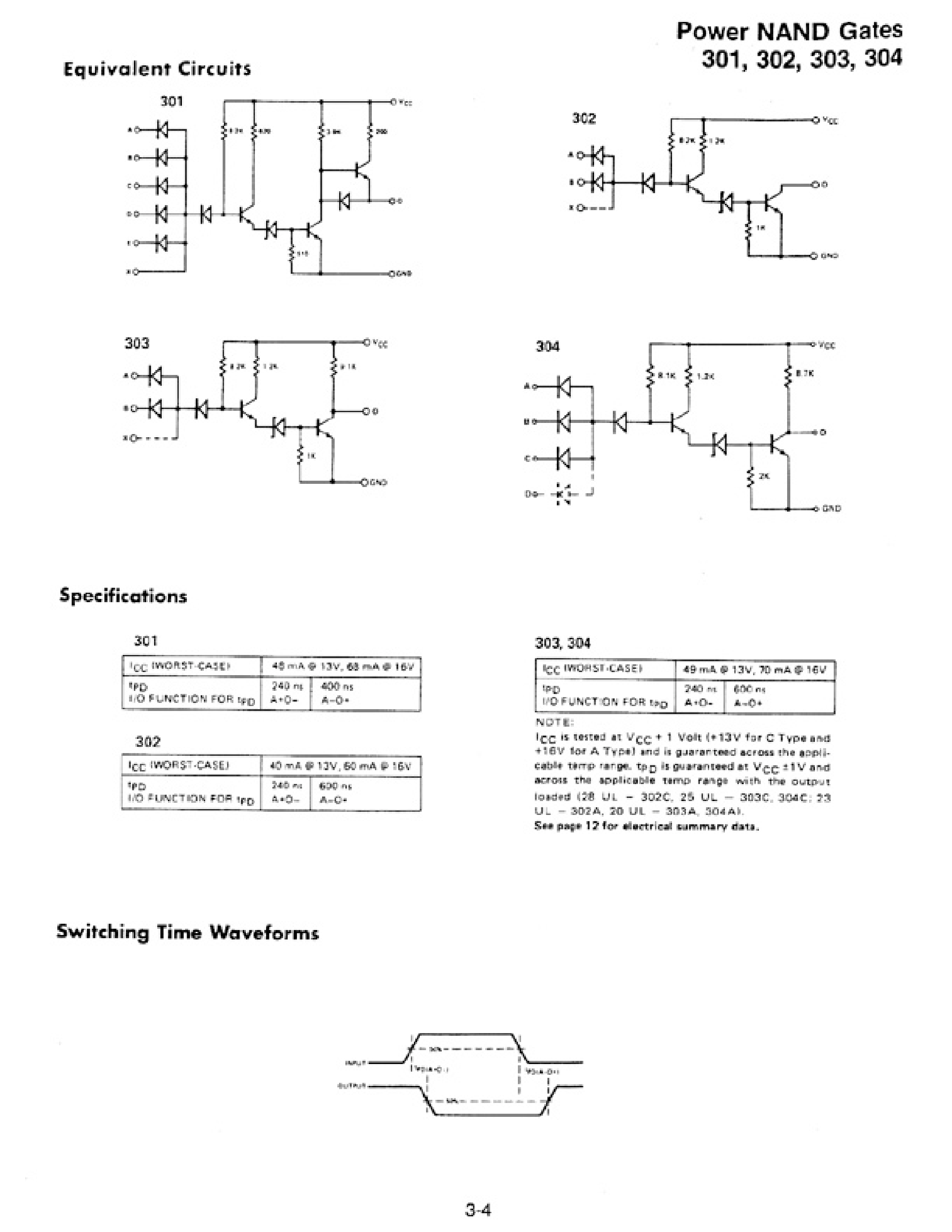 Datasheet TC303 page 2 Datasheet TC303 - POWER NAND GATES page 2