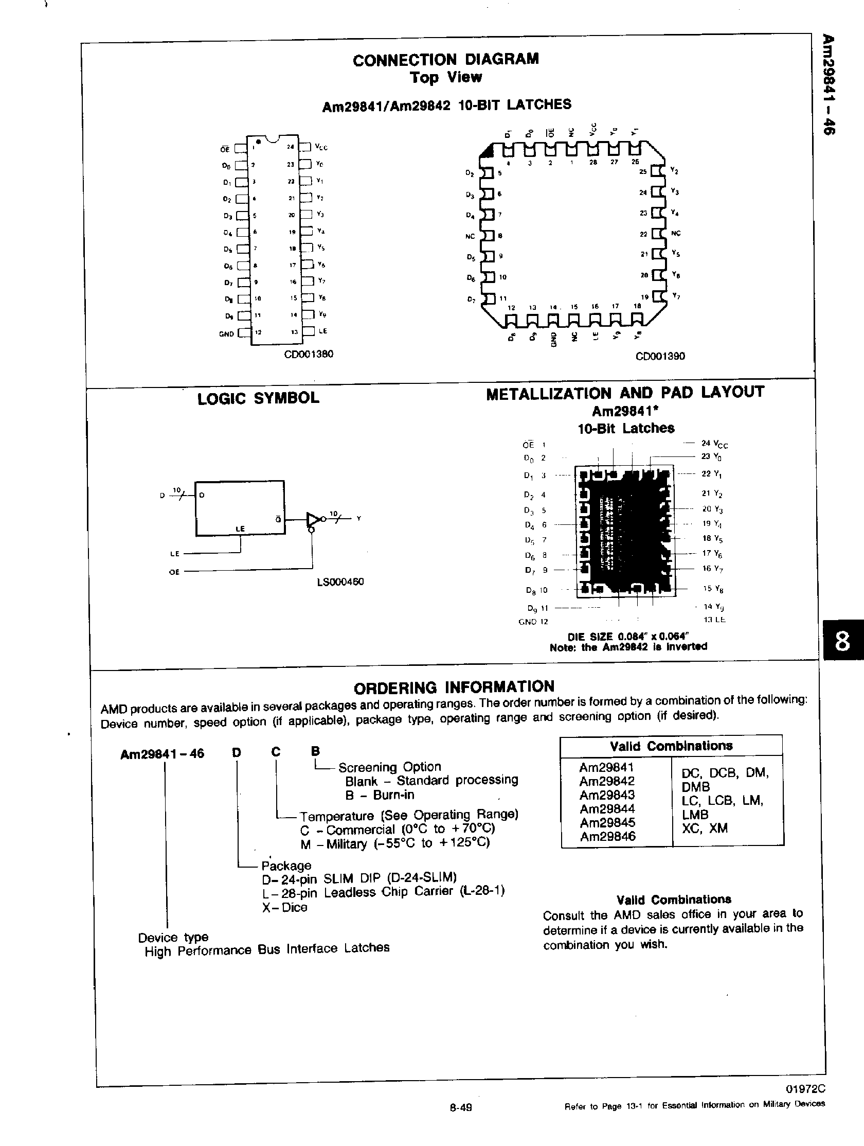 Даташит на микросхему AM29841 страница 2 Даташит AM29841 - (AM29841 - AM29846) High Performance Bus Interface Latches страница 2