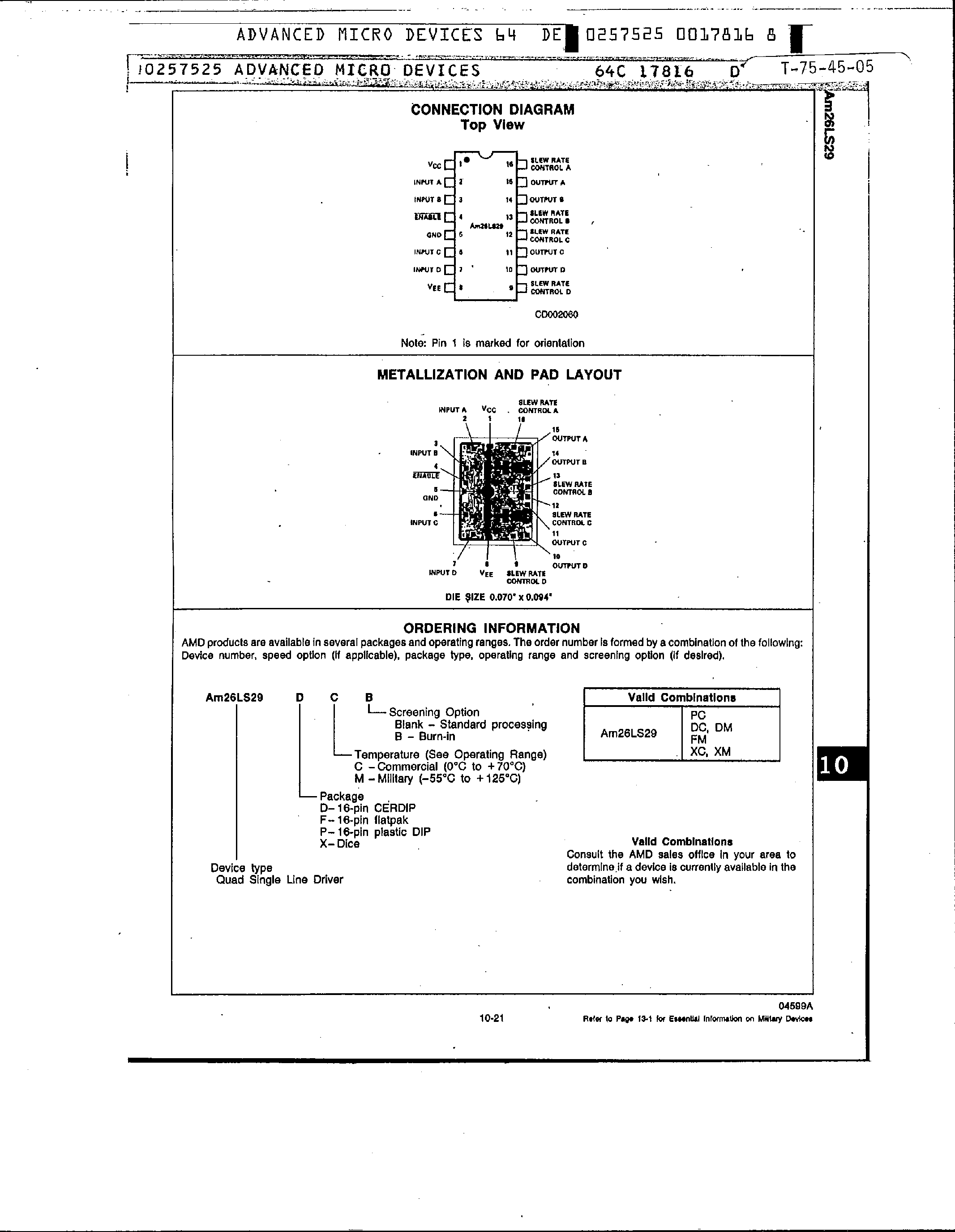Datasheet AM26LS29 - Quad 3 State Single Ended RS-423 Line Driver page 2