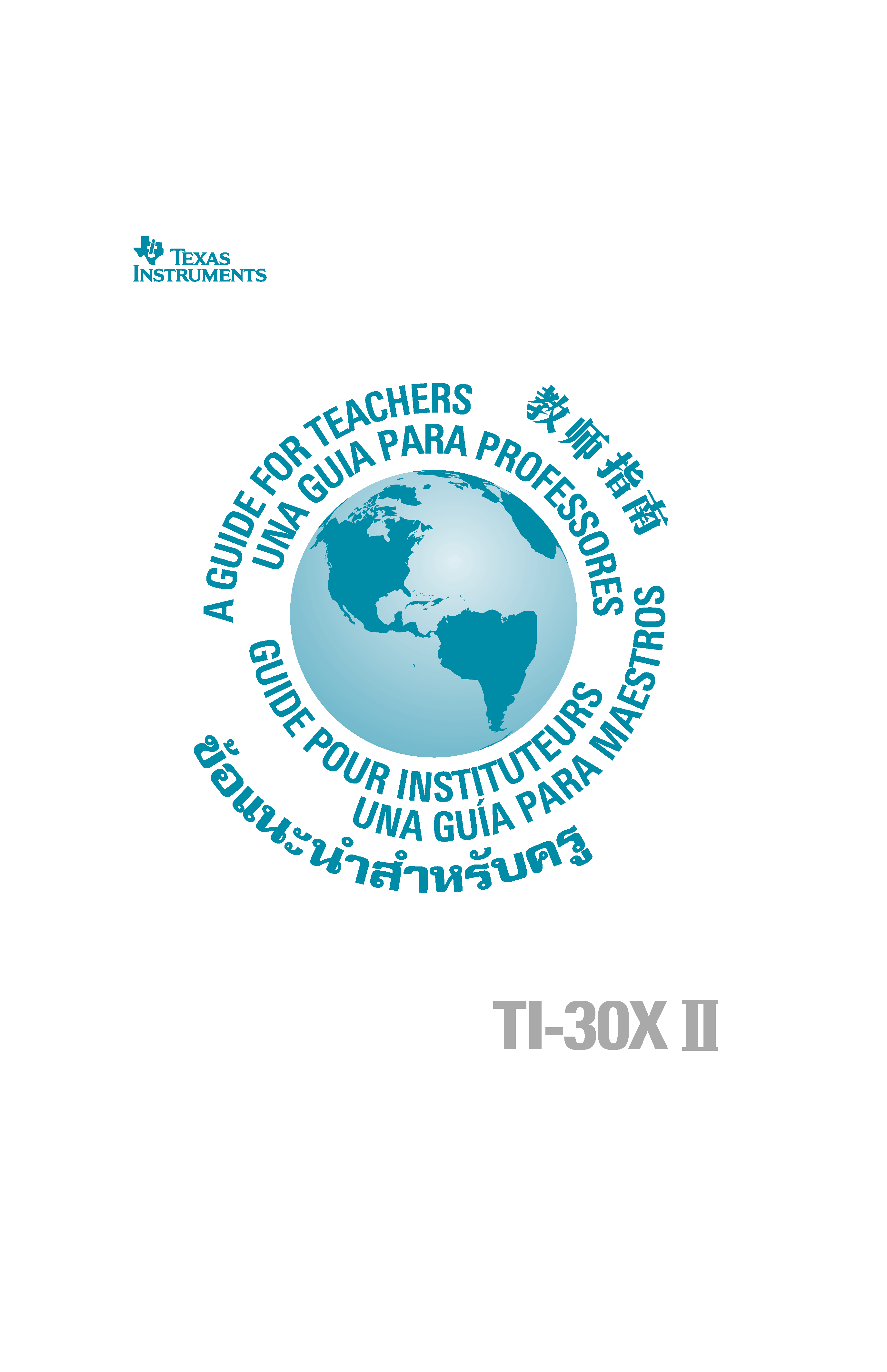 Datasheet TI-30XII page 1 Datasheet TI-30XII - Guide for Teachers page 1