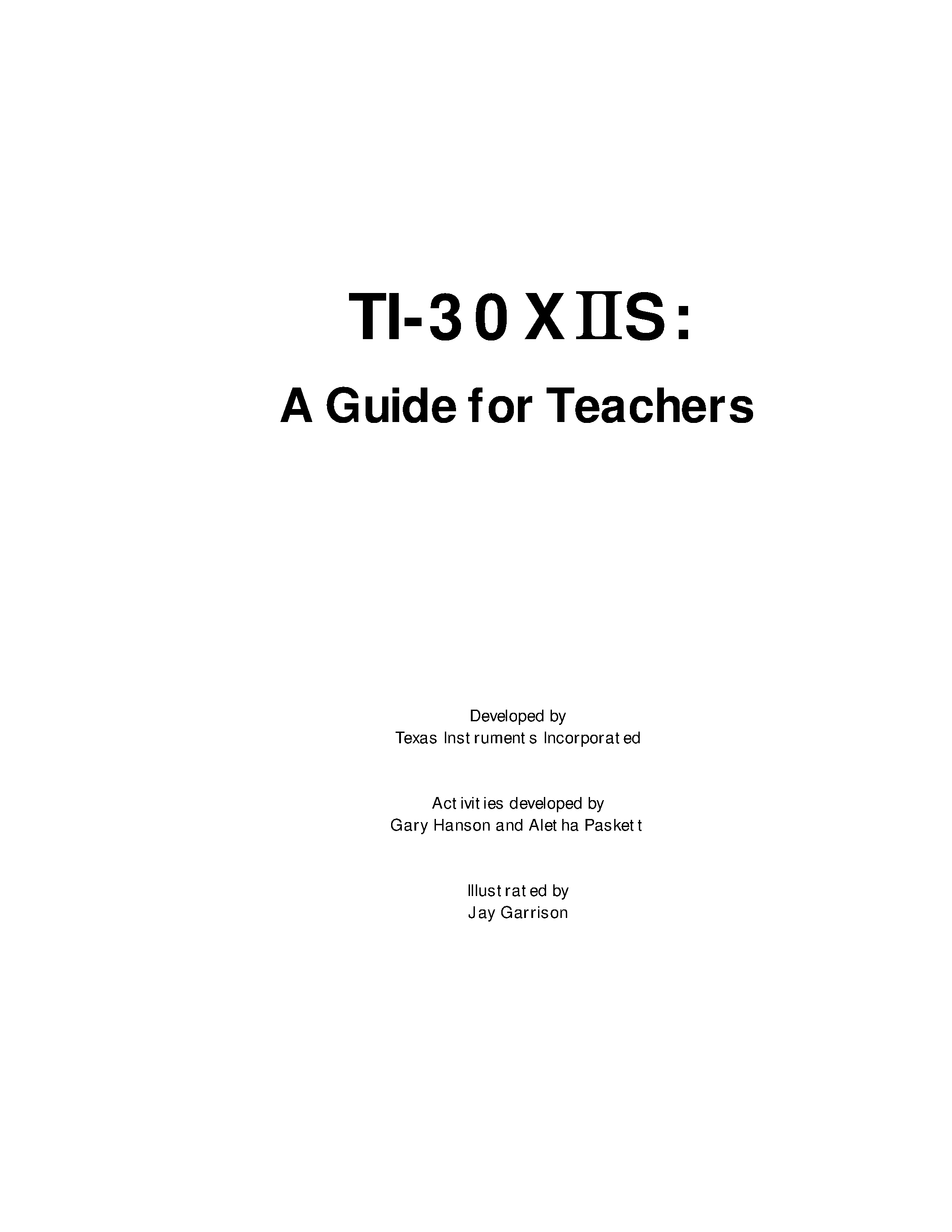 Datasheet TI-30XII page 2 Datasheet TI-30XII - Guide for Teachers page 2