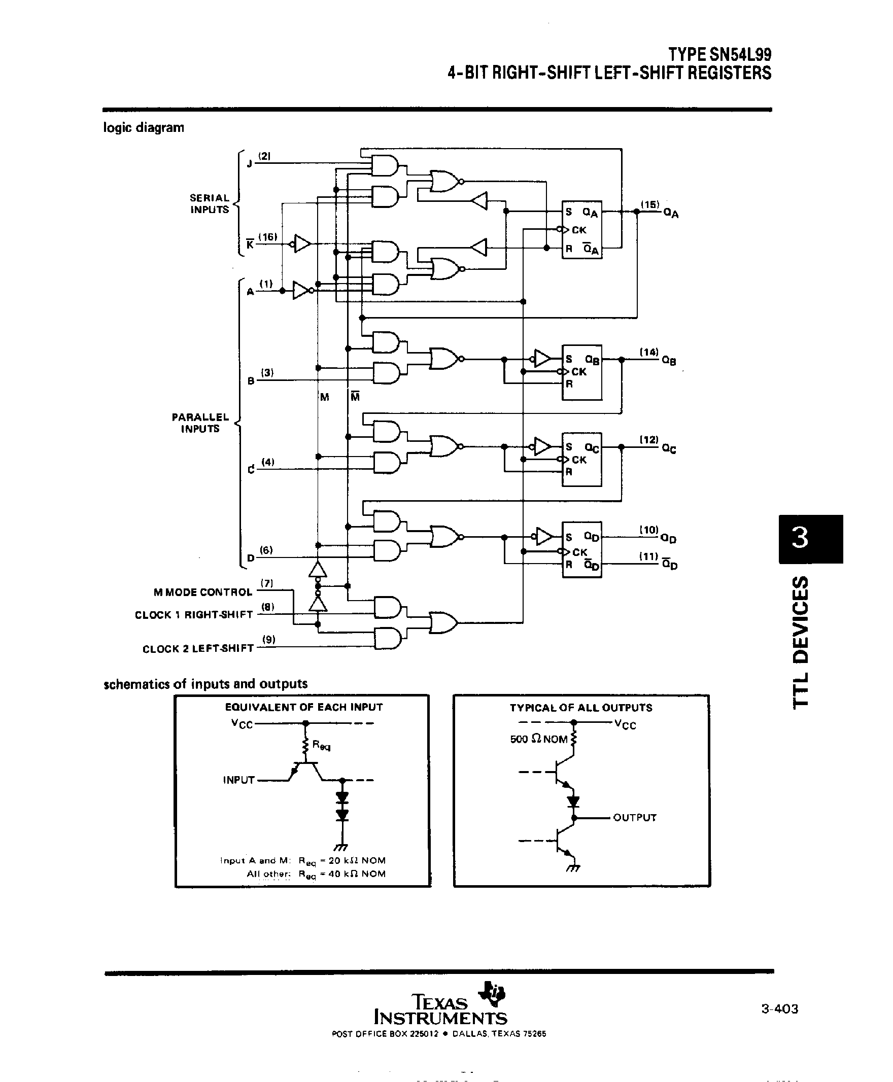 Datasheet SN54L99 - 4 Bit Right-Shift Left-Shift Registers page 2