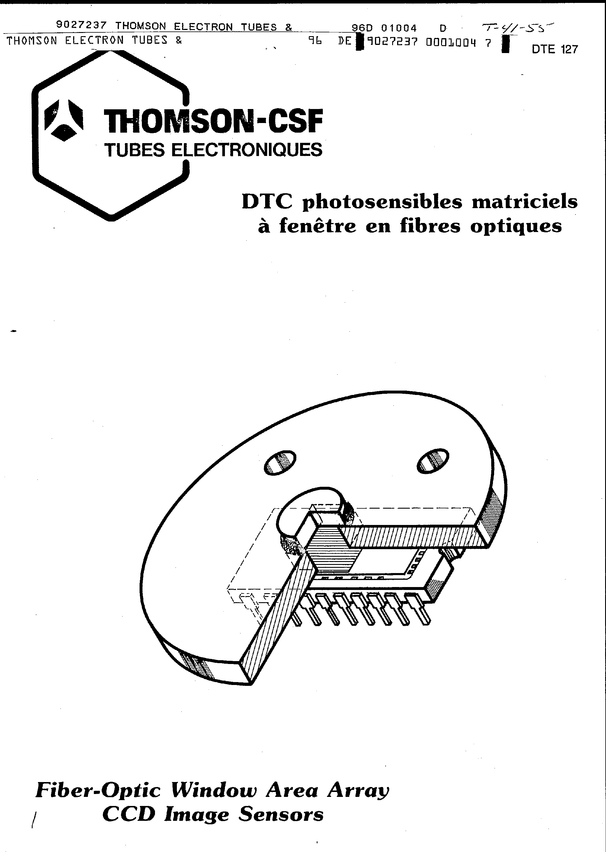 Datasheet TH7861FO - DTC Photosensibles Matriciels a Fenetre en Fibres Optiques page 1