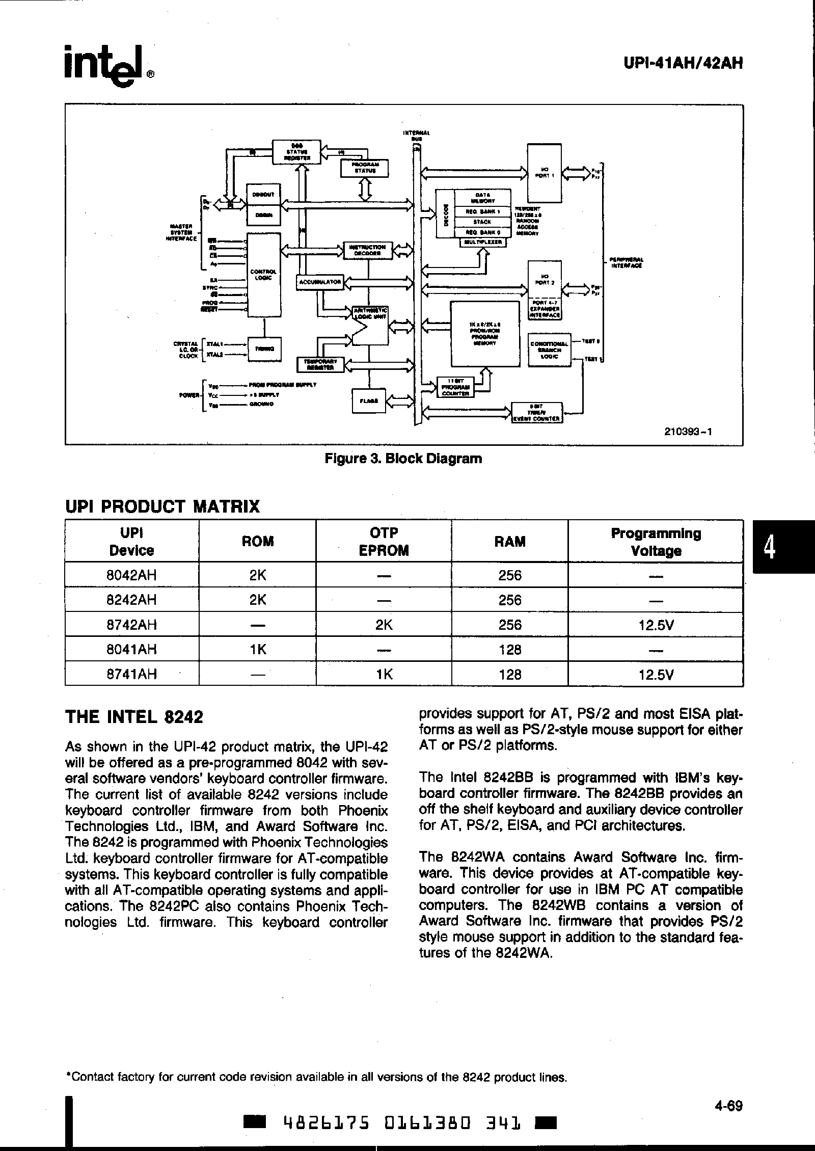 Datasheet P8042AH page 2 Datasheet P8042AH - Universal Peripheral Interface CHMOS 8 Bit Slave Microcontroller page 2