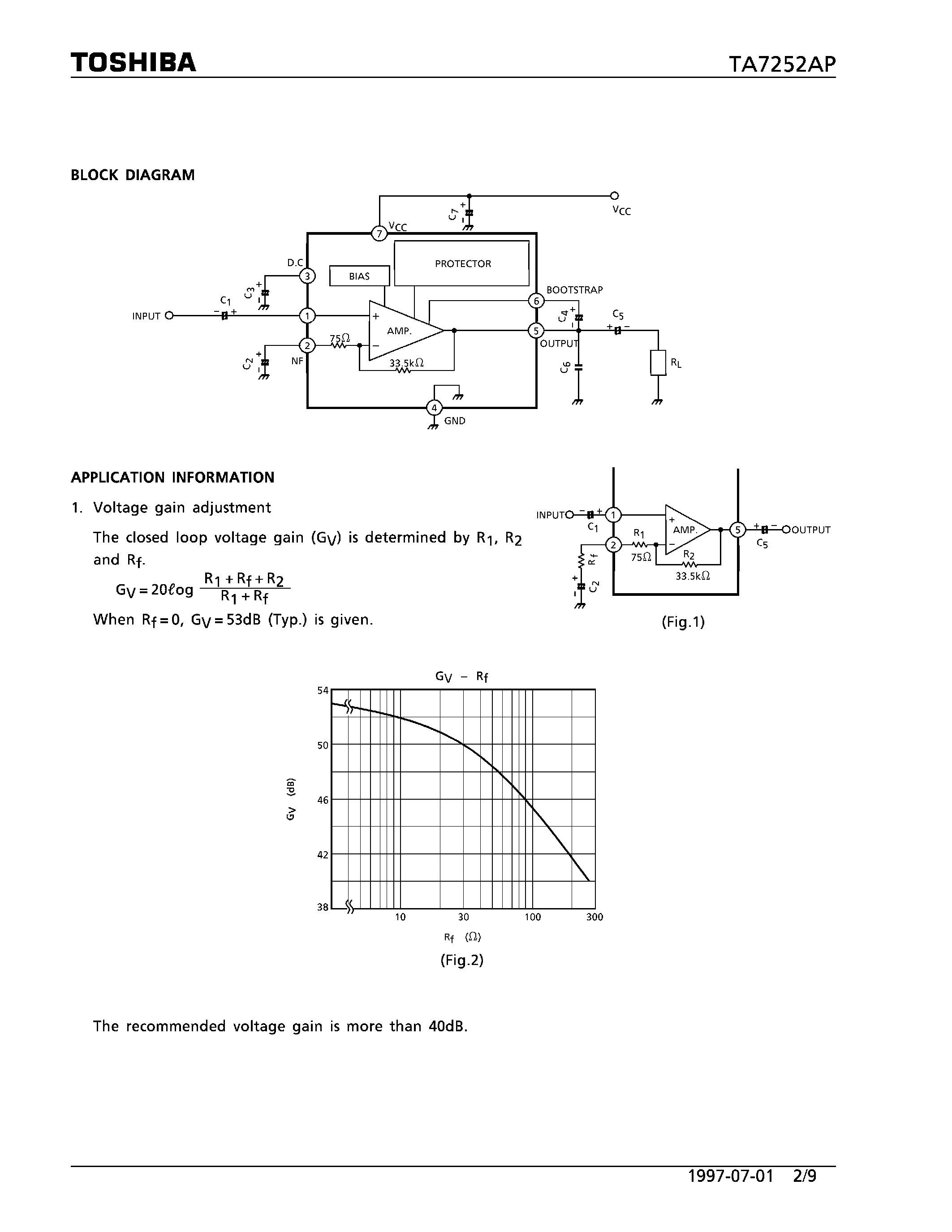 Datasheet TA7252AP page 2 Datasheet TA7252AP - 5.9W AUDIO POWER AMPLIFIER page 2