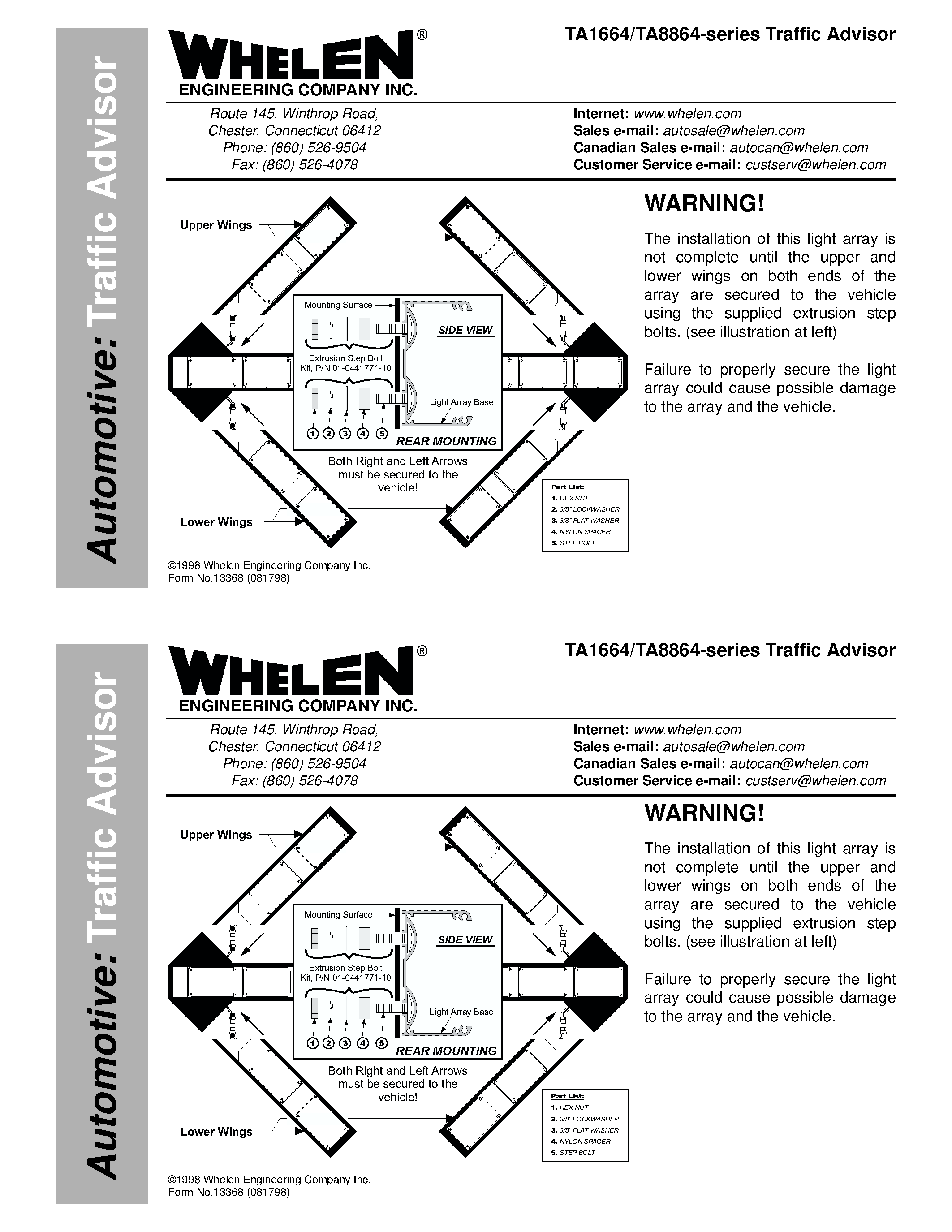Datasheet TA8864 - Traffic Advisor page 1