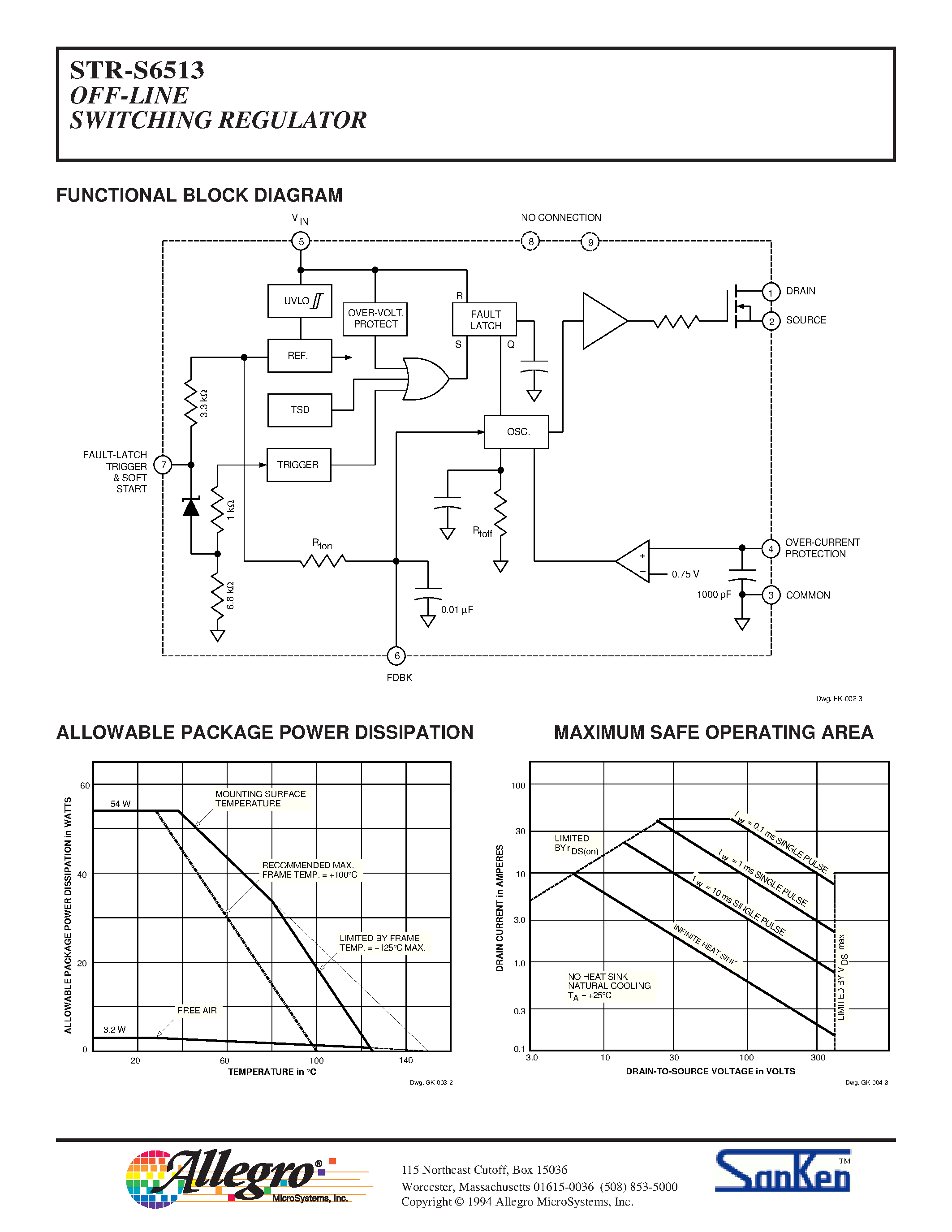 Datasheet STRS6513 page 2 Datasheet STRS6513 - OFF-LINE SWITCHING REGULATOR WITH POWER MOSFET OUTPUT page 2